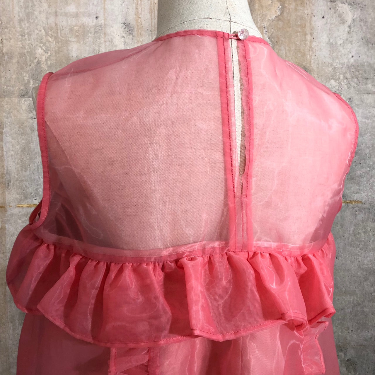 CEREAL(シリアル) 23SS FILMY MINI DRESS/フィルミーミニドレス/チュールフリルシアーキャミソールチュニック/ワンピース c23110 FREE ピンク 完売品