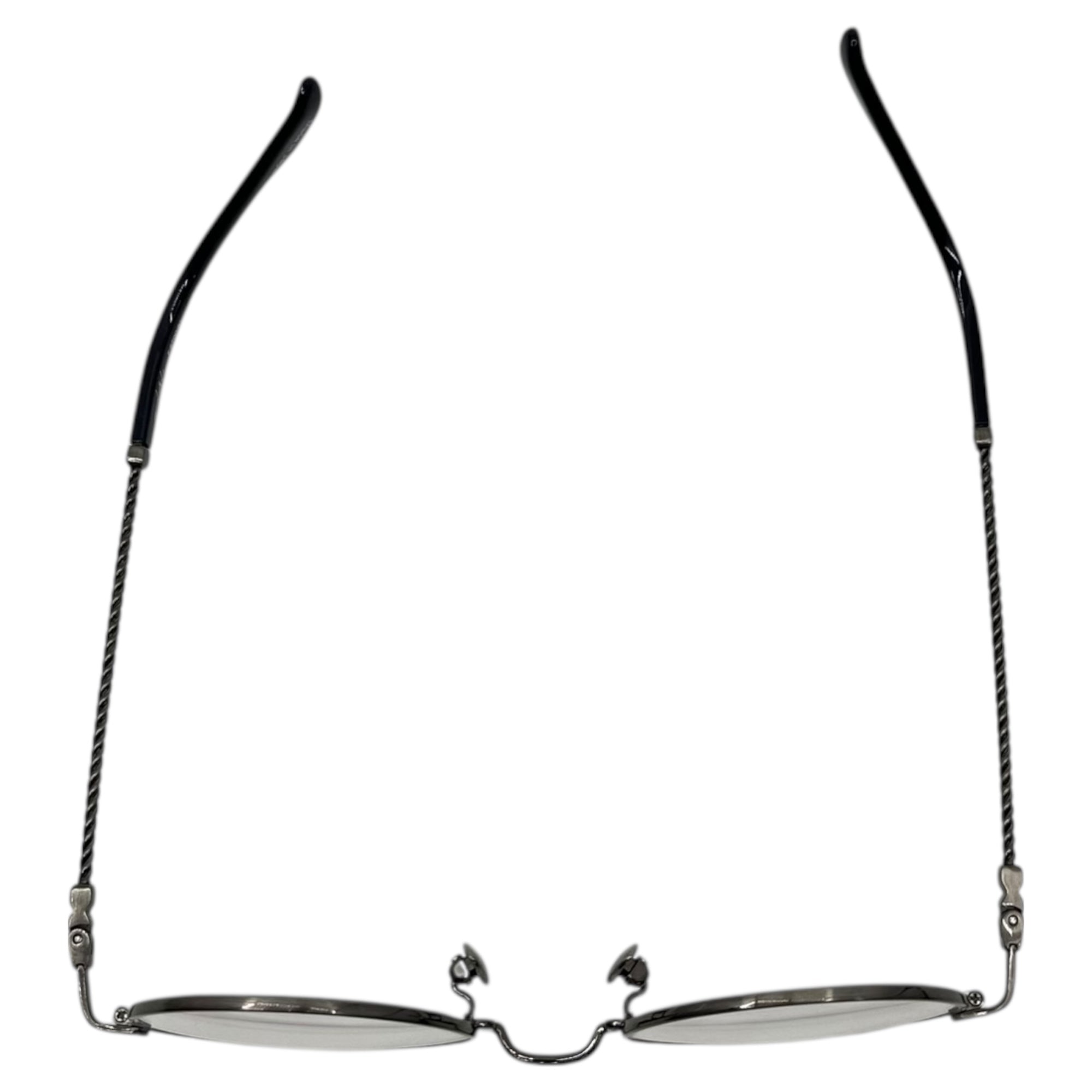 YOHJI YAMAMOTO(ヨウジヤマモト) Round Screw-Temple Glasses - Brush Gun Metal ラウンド スクリュー テンプル メガネ 19-0029-2 47□21-140 シルバー 鯖江 サングラス 眼鏡 TITANIUM