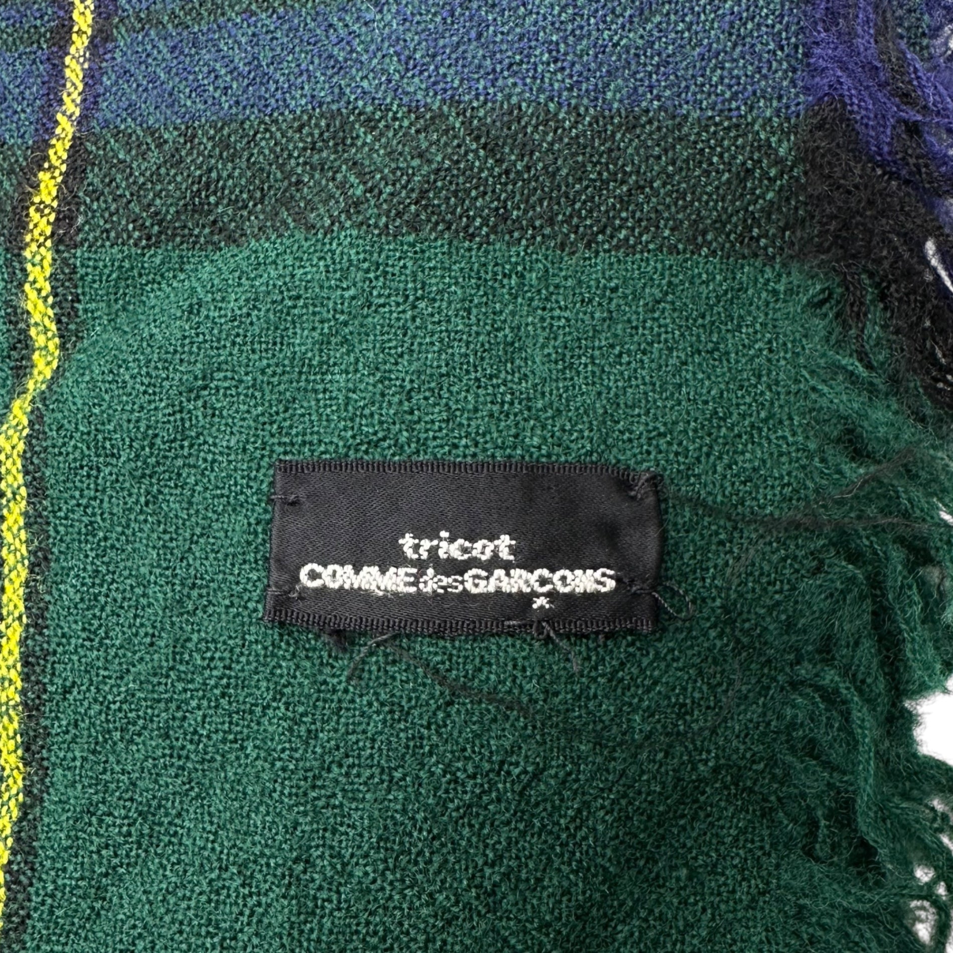 tricot COMME des GARCONS(トリココムデギャルソン) Vintage Check Stole ヴィンテージ チェック ストール グリーン×ネイビー