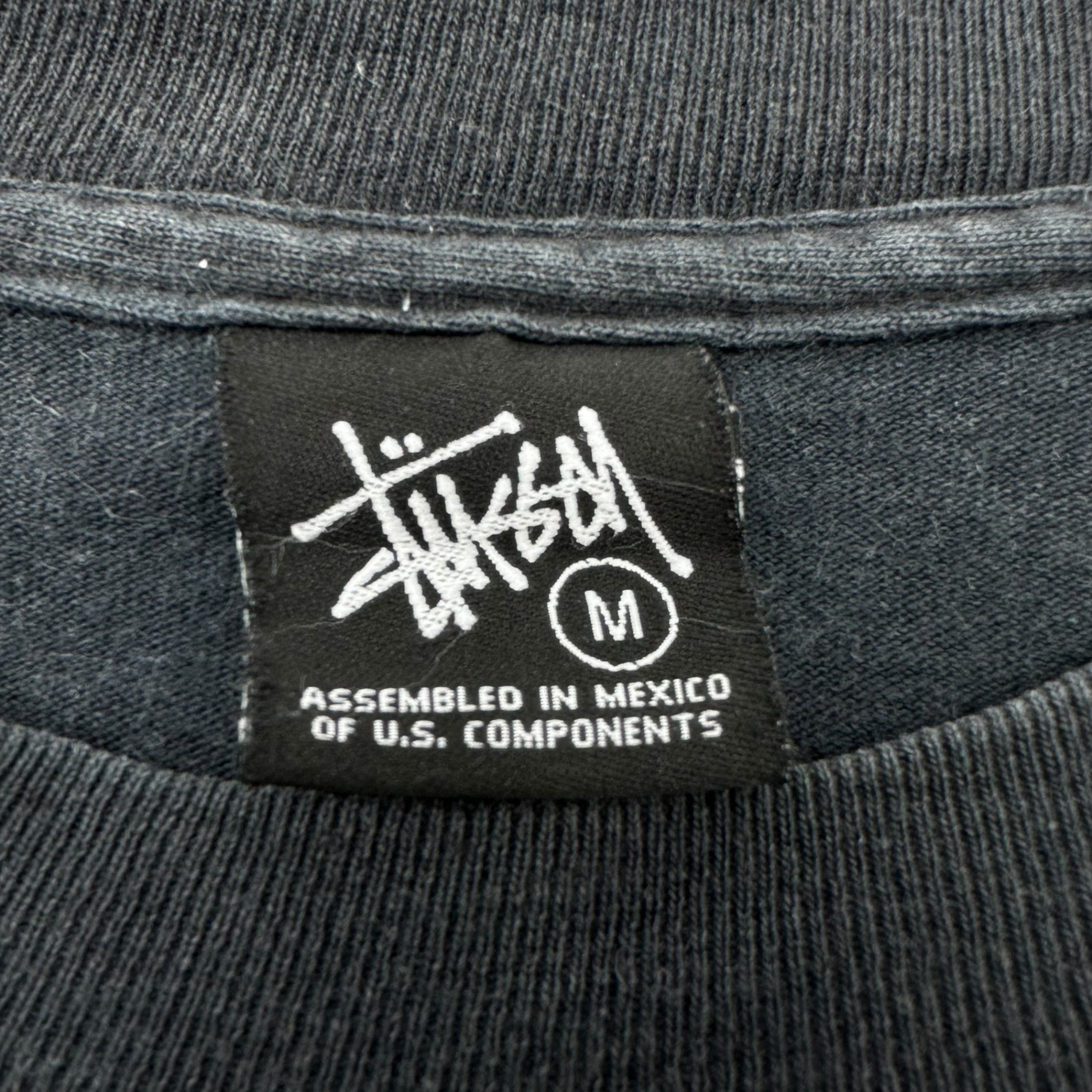 STUSSY(ステューシー) 00's crown skull back print Tシャツ 王冠 スカル バックプリント M ブラック×ゴールド OLD STUSSY