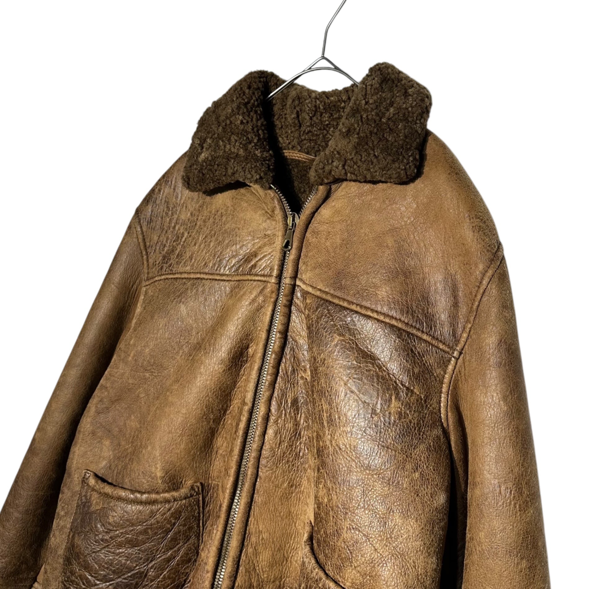 EMPORIO ARMANI(エンポリオアルマーニ) 90's Archive Mouton Jackets アーカイブ ムートン ジャケット 38(メンズSM程度) ブラウン ヴィンテージ