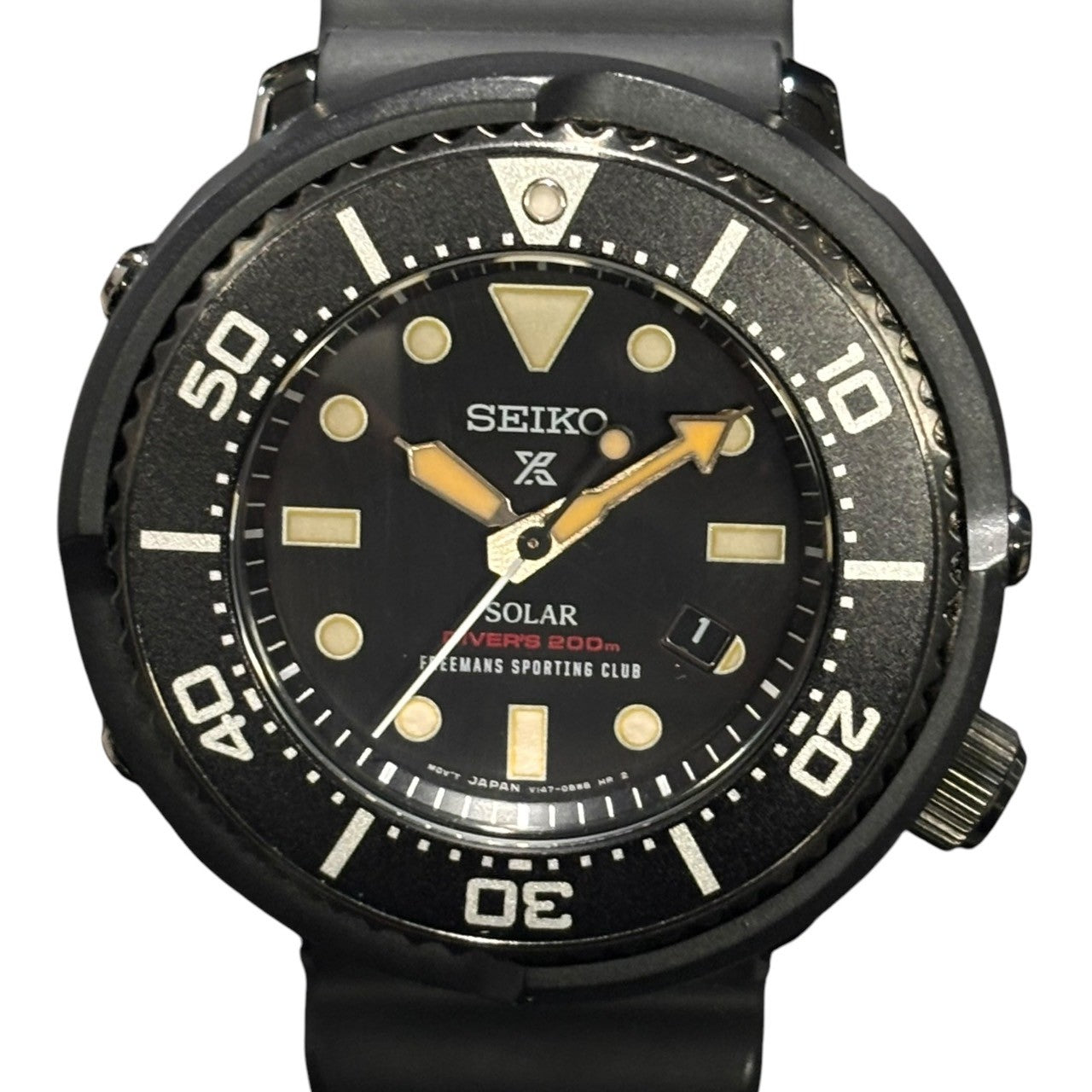 SEIKO(セイコー) FREEMANS SPORTING CLUB Prospex watch フリーマンズ スポーティング クラブ プロスペックス 腕時計 V147-0BC0 ブラック 箱・純正ベルト付
