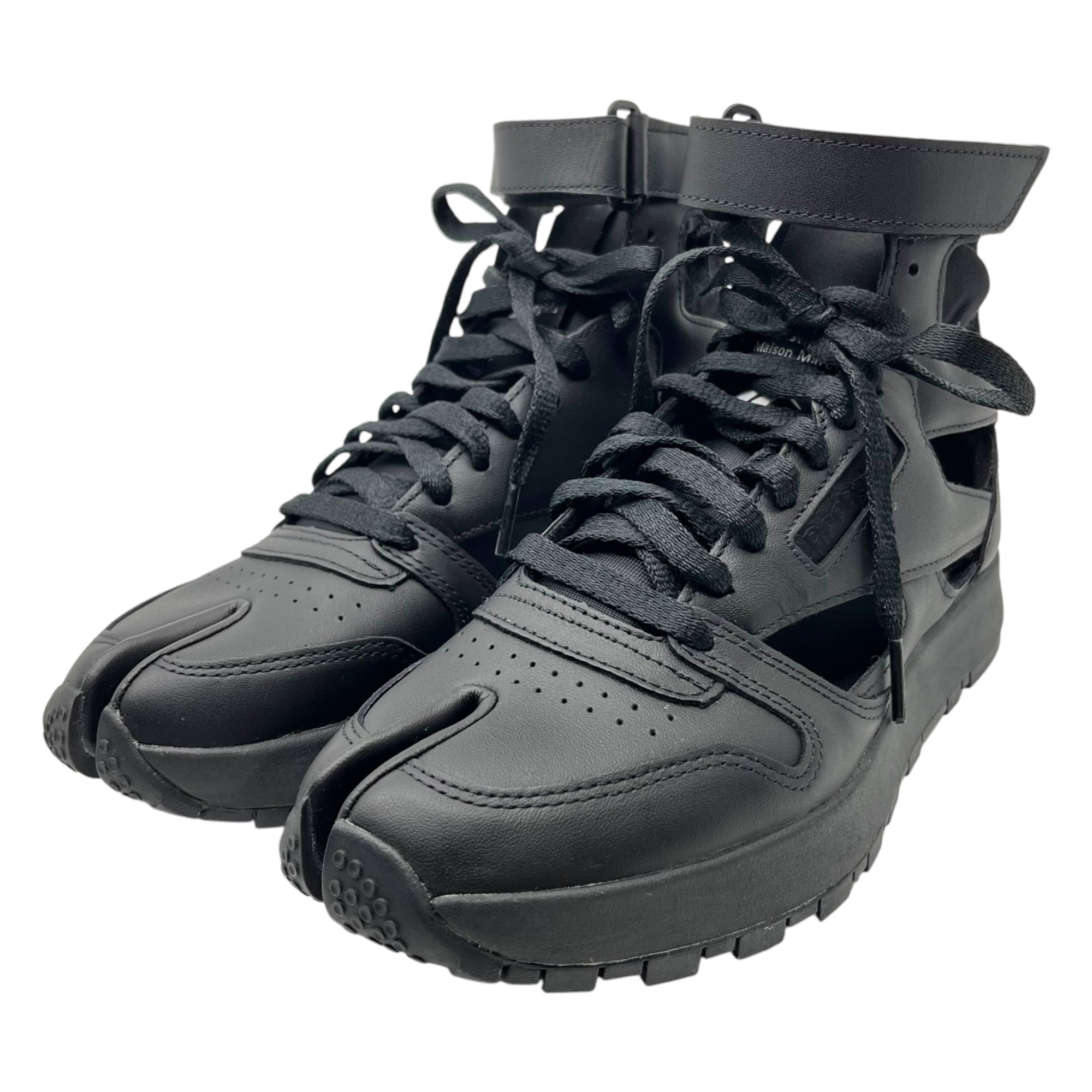 MAISON MARGIELA × REEBOK(メゾンマルジェラ × リーボック) CLASSIC LEATHER TABI HIGH "BLACK" クラシックレザー 足袋 ハイ スニーカー サンダル GX5041 24.0cm ブラック 箱付
