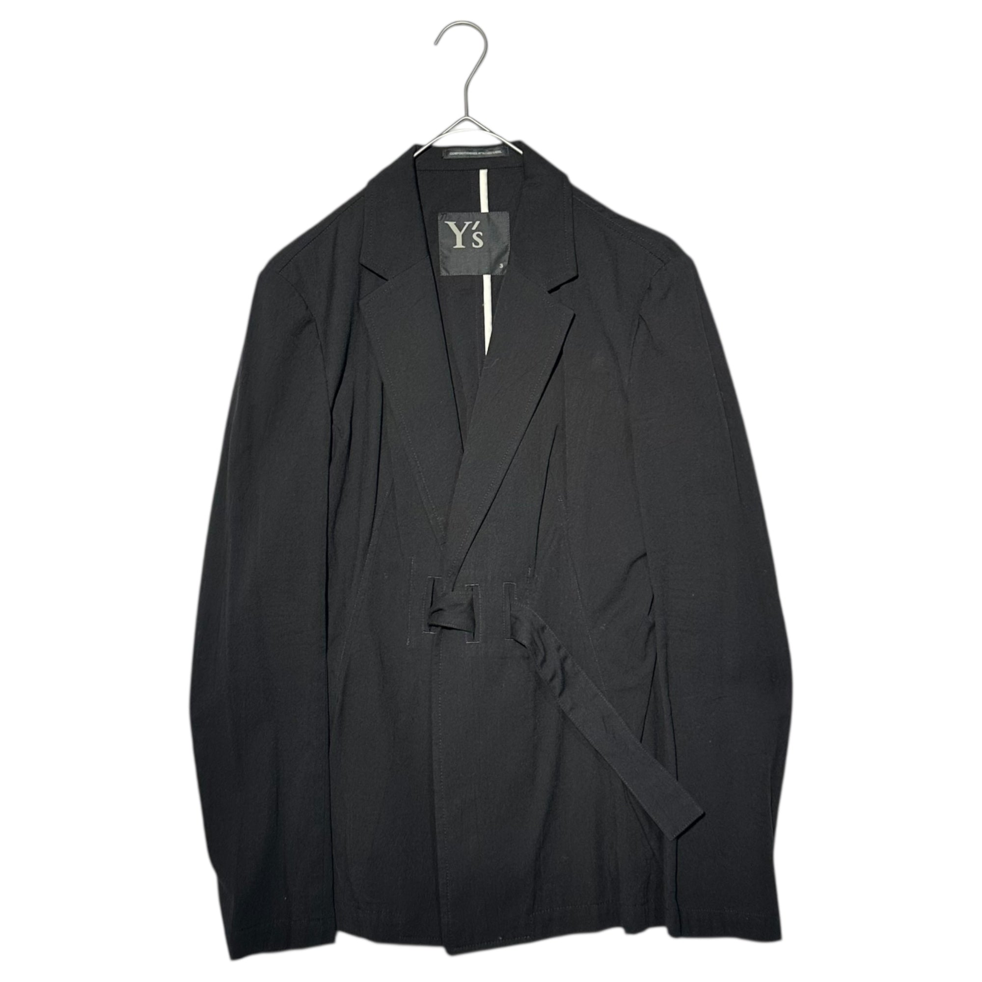 Y's(ワイズ) Front Ribbon Cotton Tailored Jacket フロント リボン コットン テーラード ジャケット YD-J02-010 1(S程度) ブラック