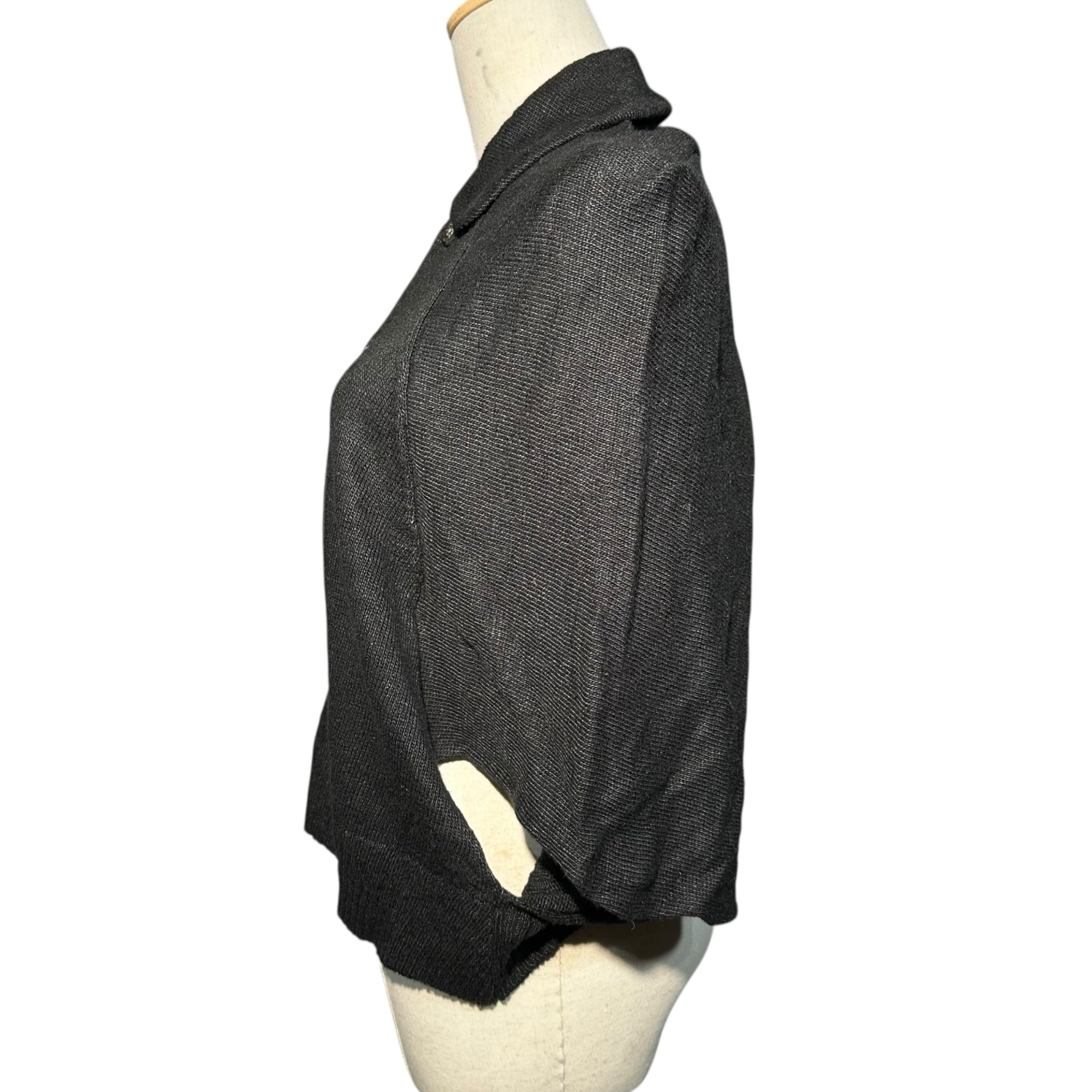 tricot COMME des GARCONS(トリココムデギャルソン) 99SS Round-Neck Linen Sleeveless Knit Shirt Blouse 丸襟 リネン ノースリーブ ニット シャツ ブラウス TN-020070 表記無(M程度) ブラック