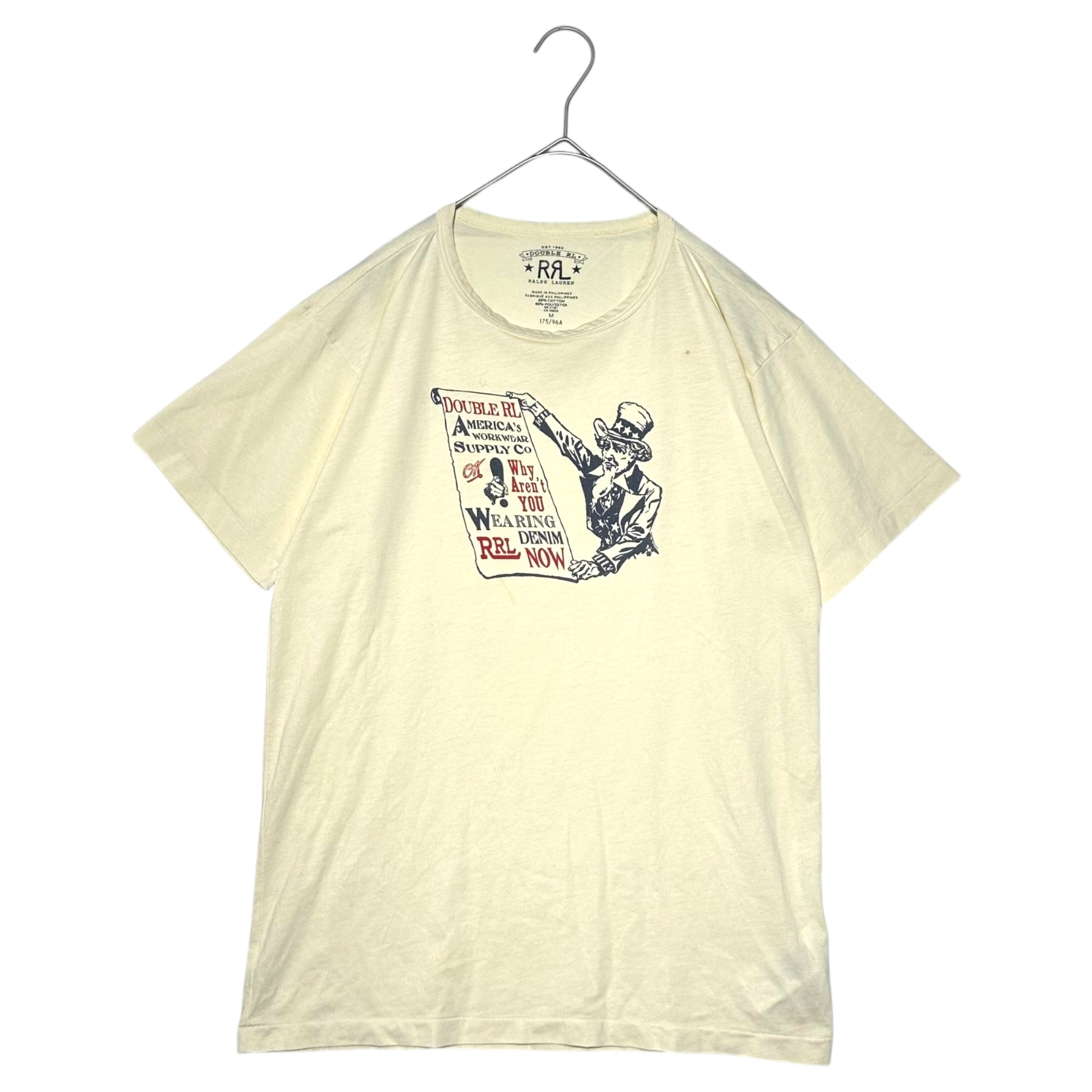 RRL(ダブルアールエル) Printed T-shirt プリント Tシャツ M アイボリー