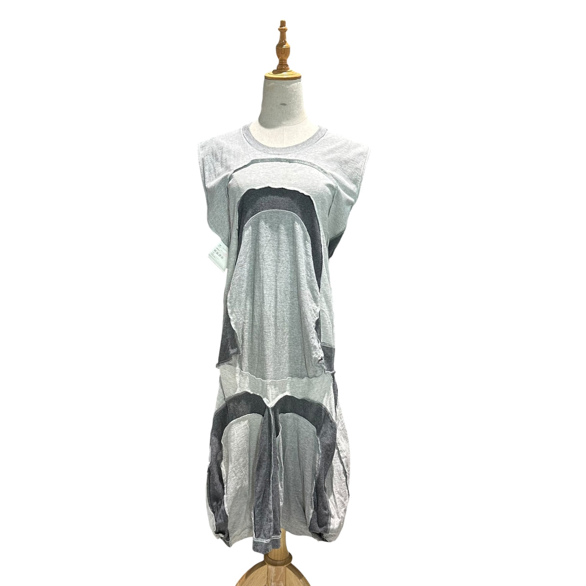 JUNYA WATANABE COMME des GARCONS(ジュンヤワタナベコムデギャルソン) 2006SS Reconstructed Docking Sleeveless Dress 再構築 ドッキング ノースリーブ ワンピース JQ-O017 SS グレー AD2005 00s アーカイブ コレクションLOOK14着用 稀少