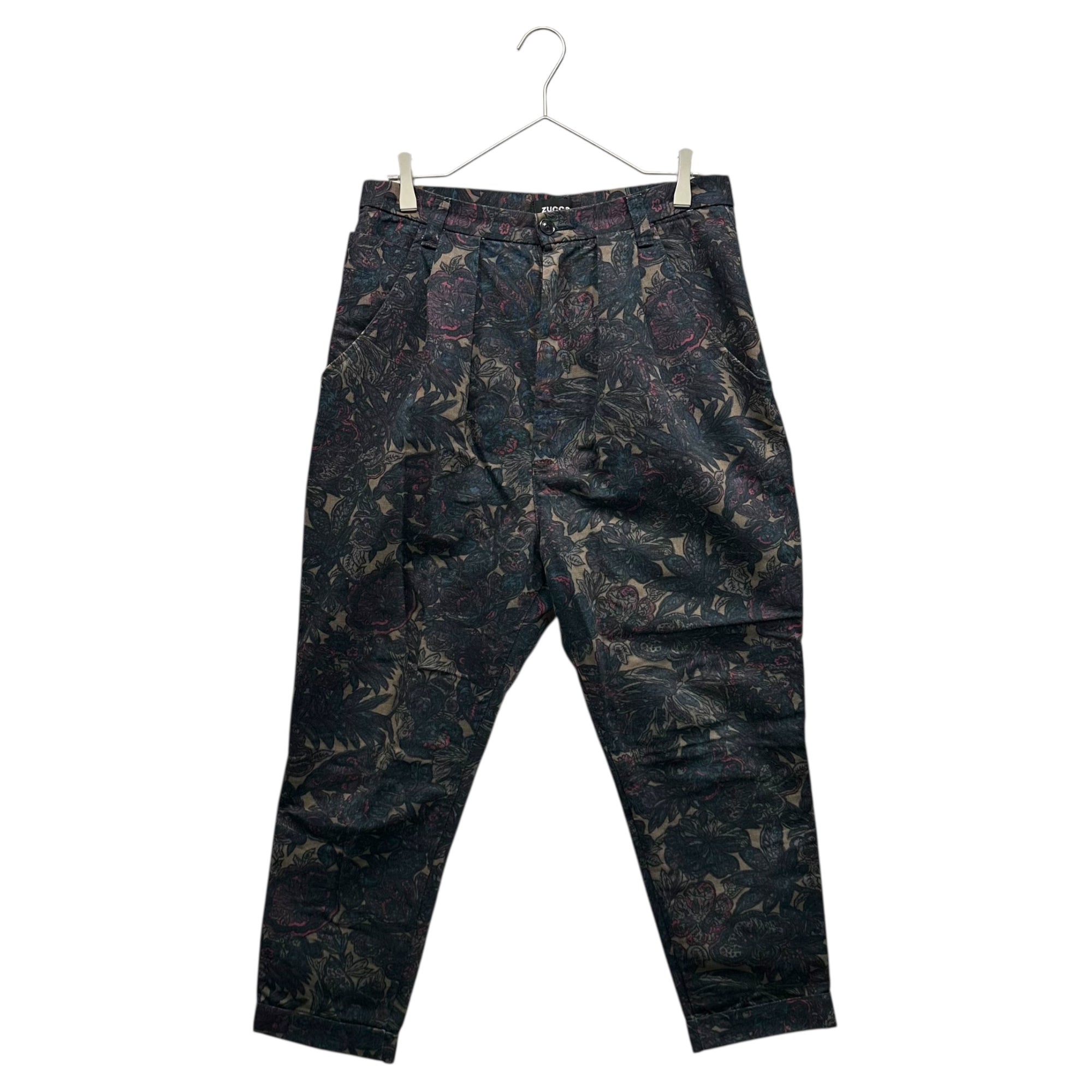 zucca(ズッカ) 2-Tuck All-Over Print Cotton Pants 2タック 総柄 コットン パンツ ZU13FF154 L ネイビー アーカイブ