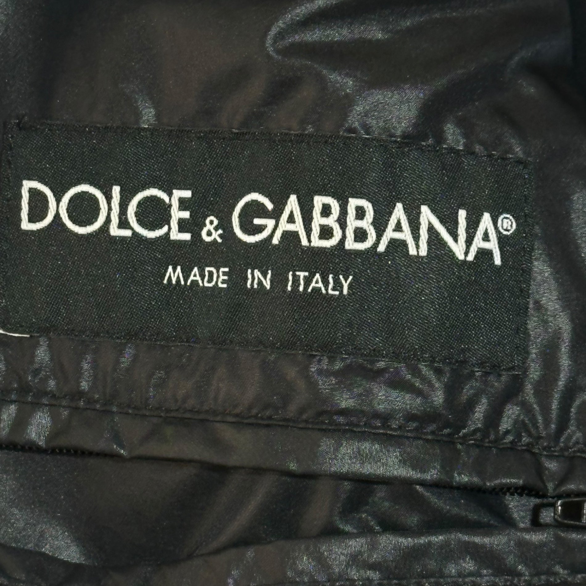 DOLCE&GABBANA(ドルチェ&ガッバーナドルガバ) 00s Knit ribbed cotton zip-up blouson 00年代 ニットリブ 中綿 ジップアップ ブルゾン G9L06T/FUMN4 46(S) ブラック