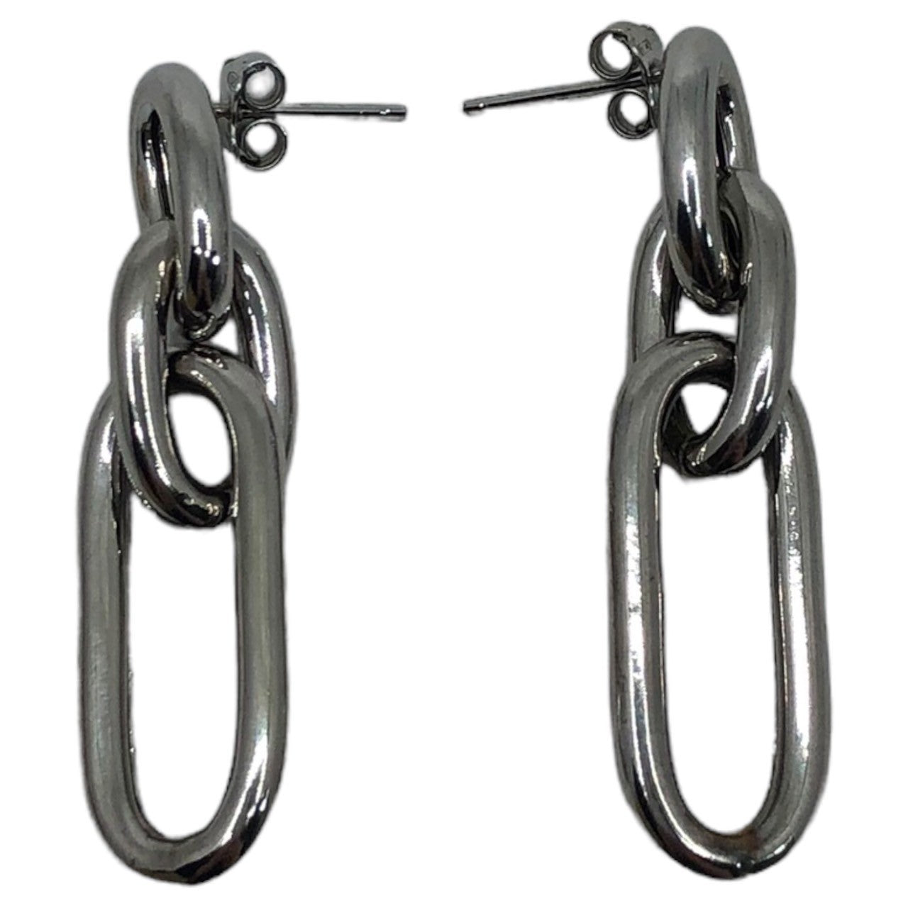 UNOAERRE(ウノアエレ) polished chain earrings アクセサリー ポリッシュ チェーン ピアス 22185 シルバー ポスト・キャッチ部分 925刻印