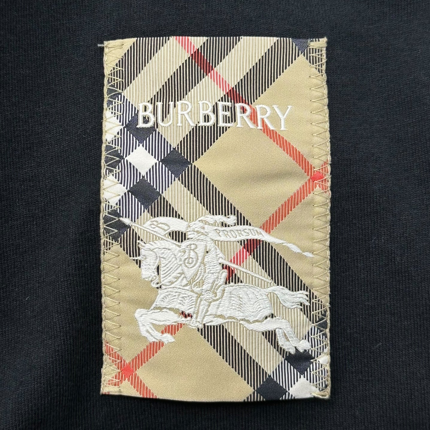 BURBERRY(バーバリー) Check Label Cotton S/S T-shirt チェック ラベル コットン 半袖 Tシャツ L ブラック