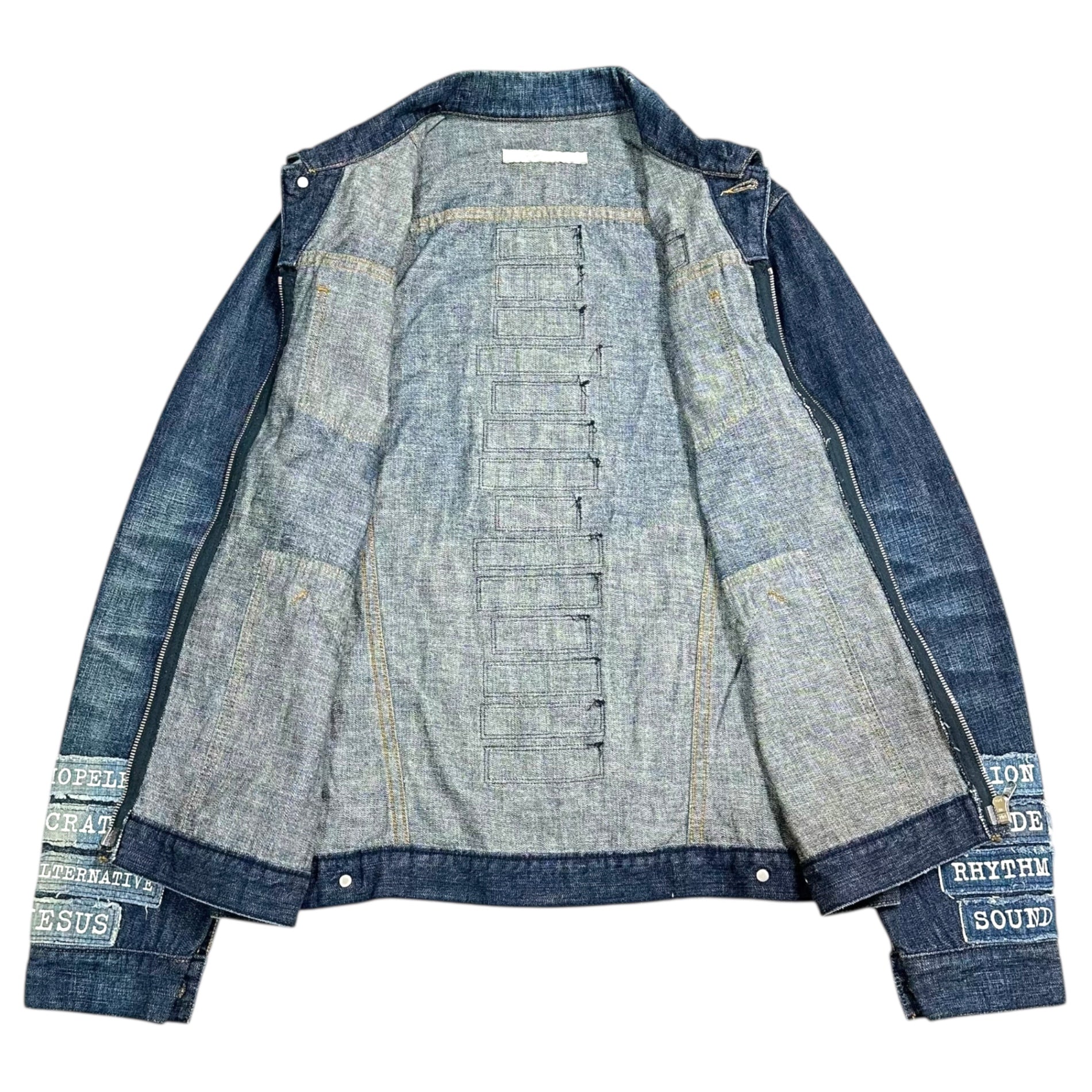 NUMBER (N)INE(ナンバーナイン) 02SS Modern Age Crash Message Denim Jacket モダンエイジ期 クラッシュ メッセージ デニム ジャケット 4(L) インディゴ 宮下貴裕 本人期