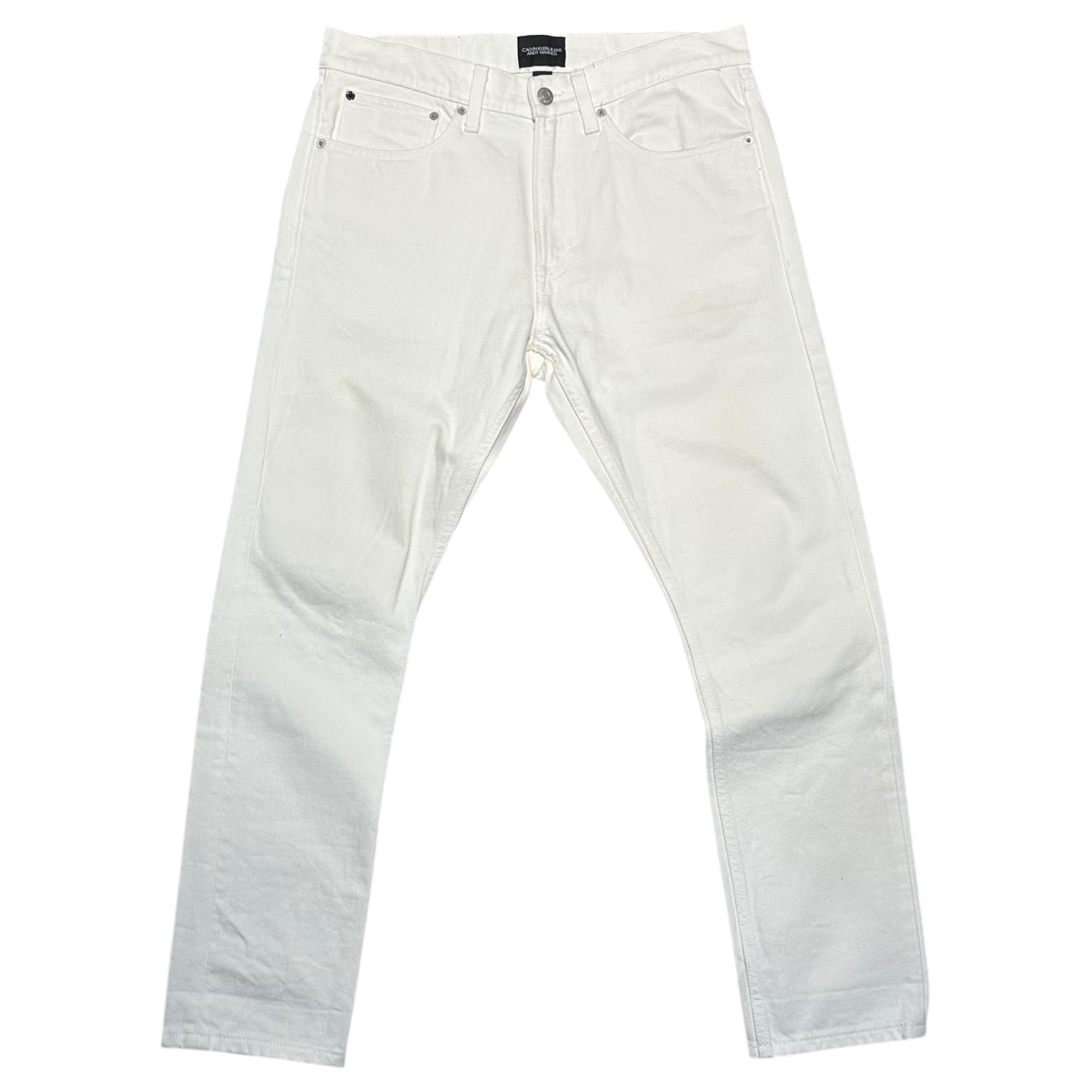 Calvin Klein Jeans(カルバンクラインジーンズ) ANDY WARHOL Face Print Denim Pants カルバン クライン フェイス プリント デニム パンツ PW-16A-PW-21A W31 L30 ホワイト