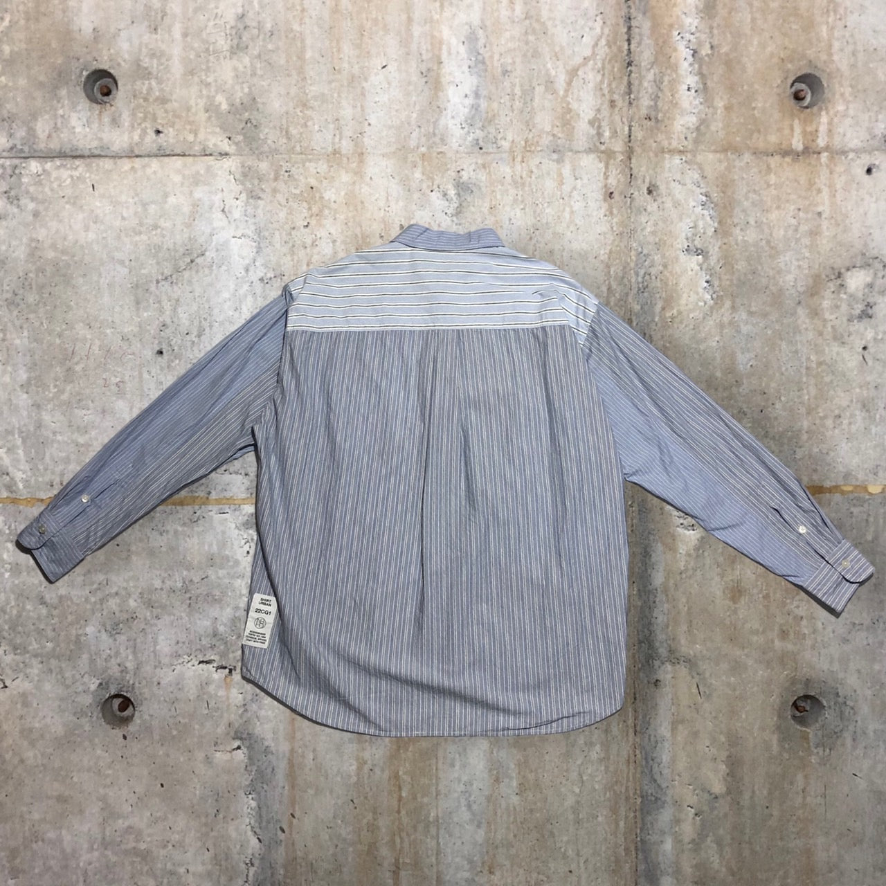 NEIGHBORHOOD(ネイバーフッド) 22SS CUT SP / C-SHIRT/ストライプシャツ 221AQNH-SHM07 L スカイブルー×ホワイト