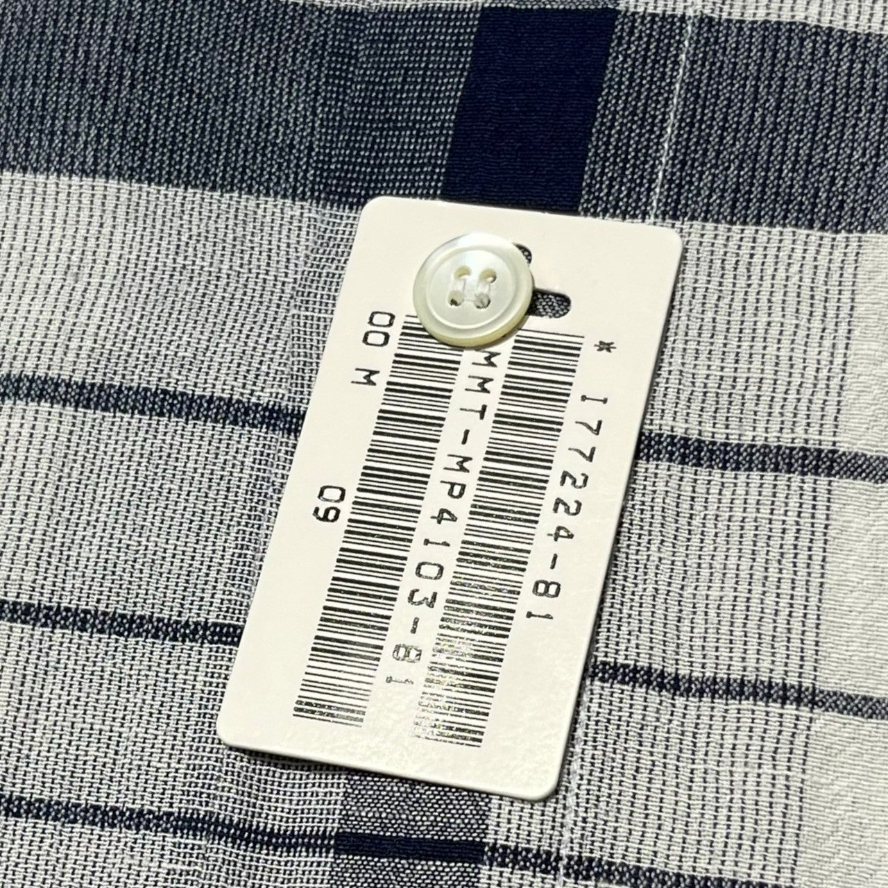 MIYAKE DESIGN STUDIO(ミヤケデザインスタジオ) 80's ~ 90's Band collar rayon linen check shirt バンドカラー レーヨン リネン チェック シャツ ハミルトン社製 IMMT MP4103-81 M ネイビー×ホワイト 80年代 ~ 90年代 イッセイミヤケ