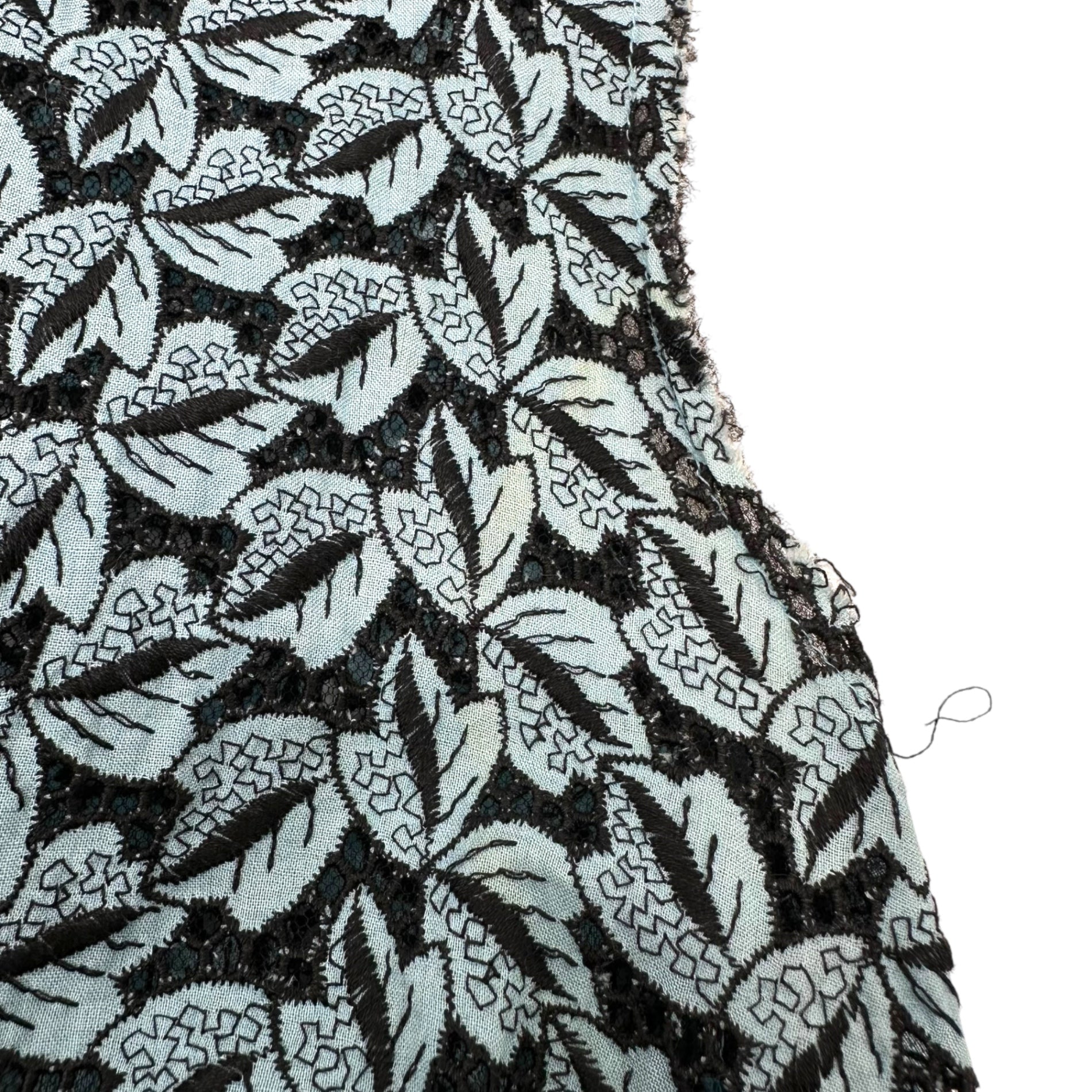 COMME des GARCONS(コムデギャルソン) 99SS Full Leaf Lace Sleeveless Dress 総 リーフ レース ノースリーブ ワンピース GO-10052M M スカイブルー×ブラック AD1998