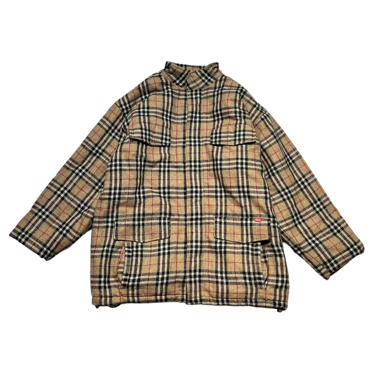 STUSSY(ステューシー) 90's ~ 00's burberry check padded jacket バーバリー チェック 中綿 ジャケット XL ベージュ OLD ヴィンテージ 90年代~