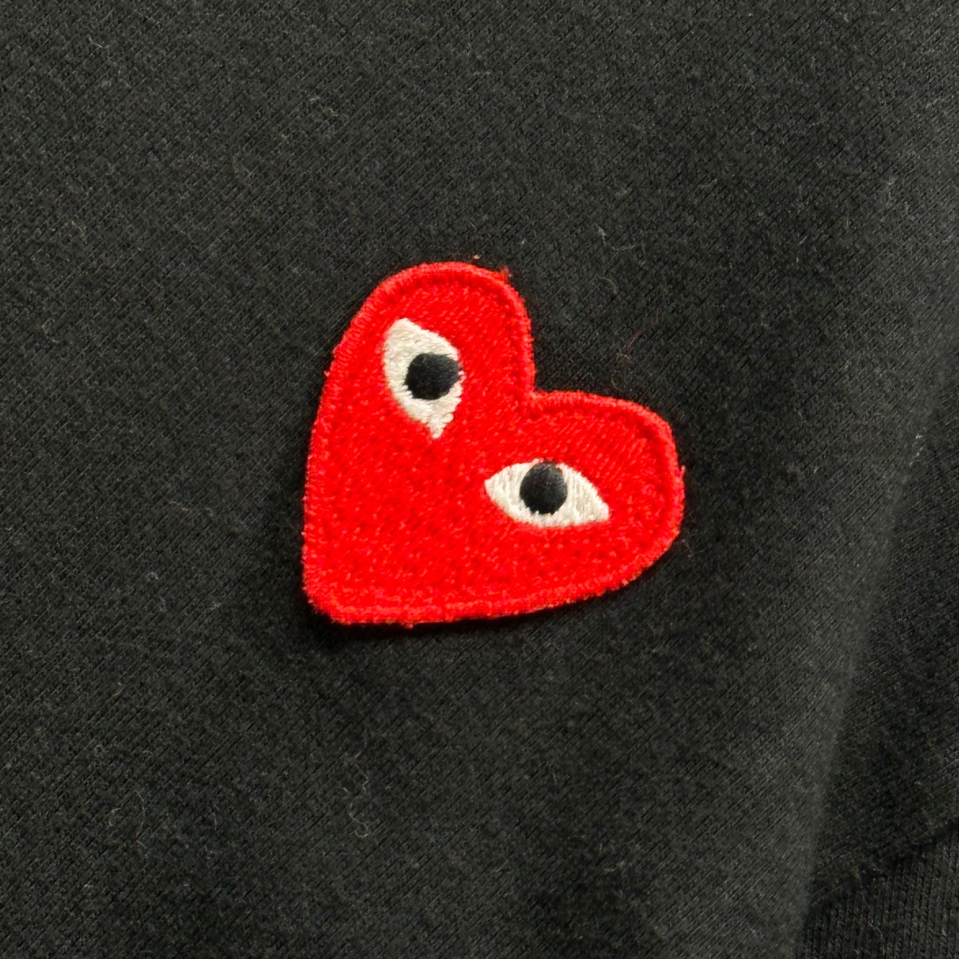 PLAY COMME des GARCONS(プレイコムデギャルソン) 20SS Heart logo crew neck T-shirt ハートロゴ クルーネック Tシャツ AZ-T108 S ブラック×レッド AD2020/05