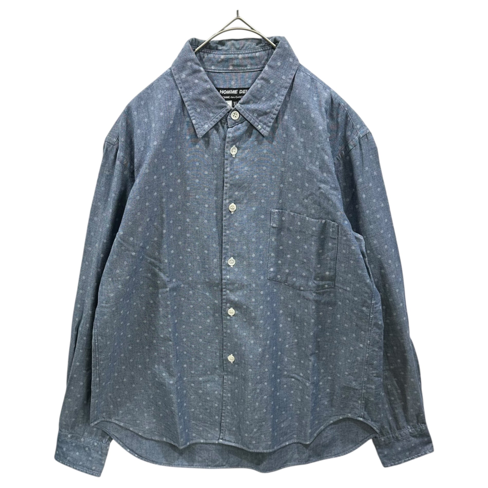 COMME des GARCONS HOMME DEUX(コムデギャルソンオムドゥ) Polka Dot Chambray Shirt ドット柄 シャンブレー シャツ XS ライトインディゴ