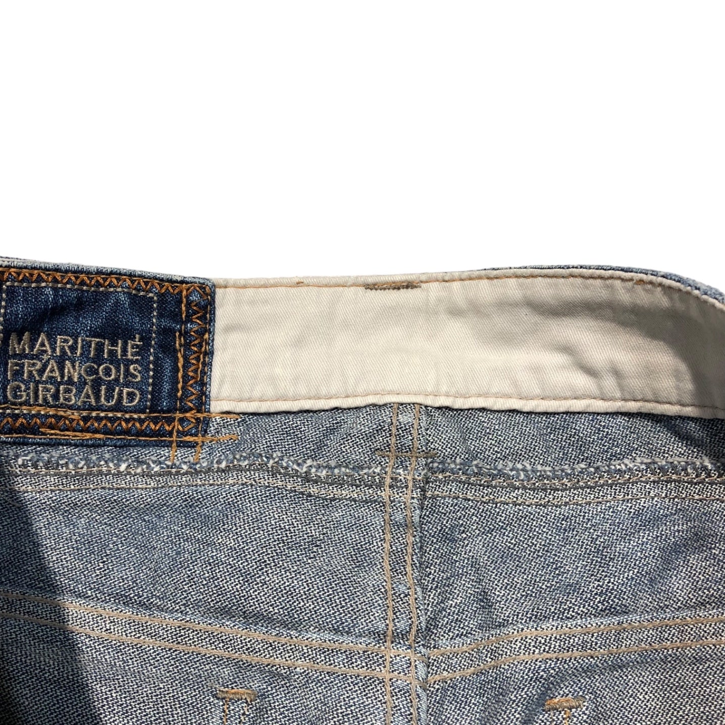 MARITHE FRANCOIS GIRBAUD(マリテフランソワジルボー) 00's reconstructed flare denim pants 再構築 フレア デニム パンツ ベルボトム F7-1923 SS ライトインディゴ Y2K