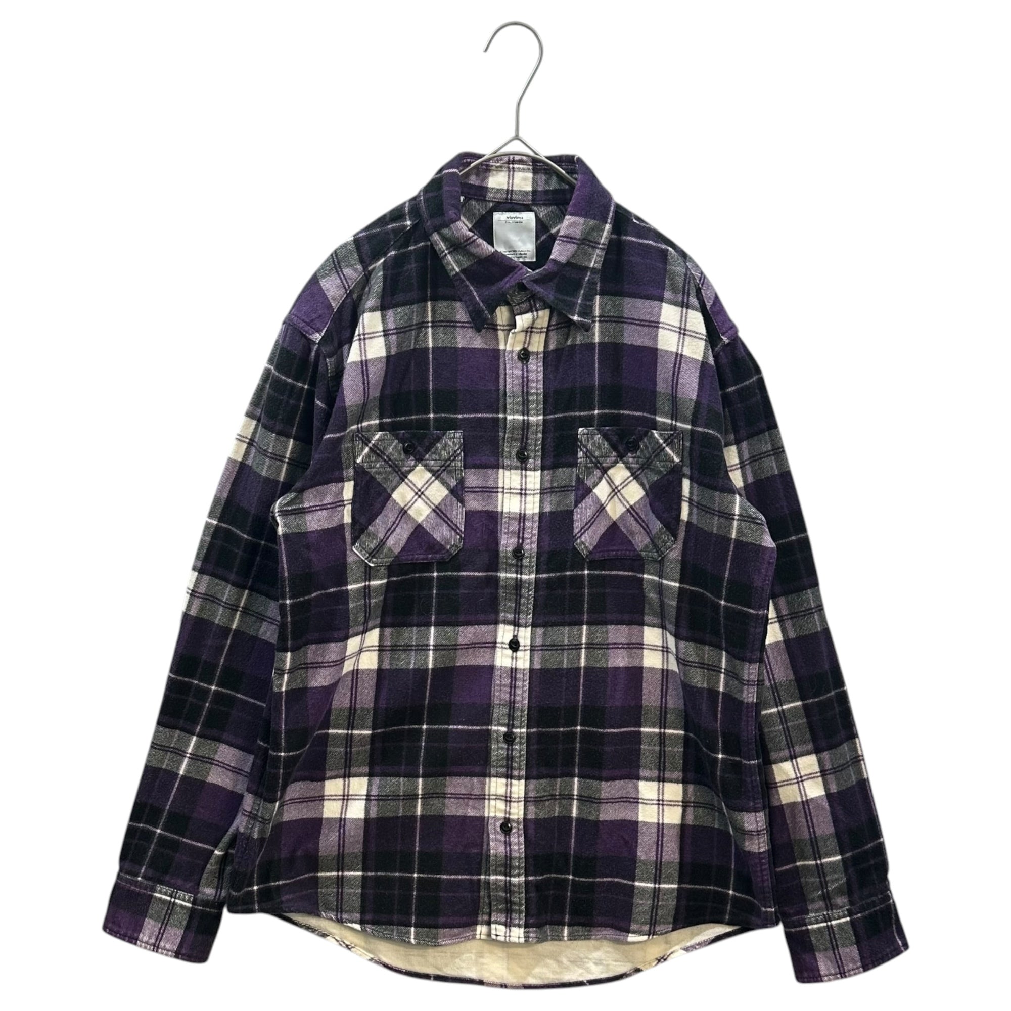VISVIM(ビズビム/ヴィズヴィム) F.I.L. Exclusive Tartan-Print Flannel Shirt FIL 限定 タータンチェック プリント フランネル シャツ M パープル