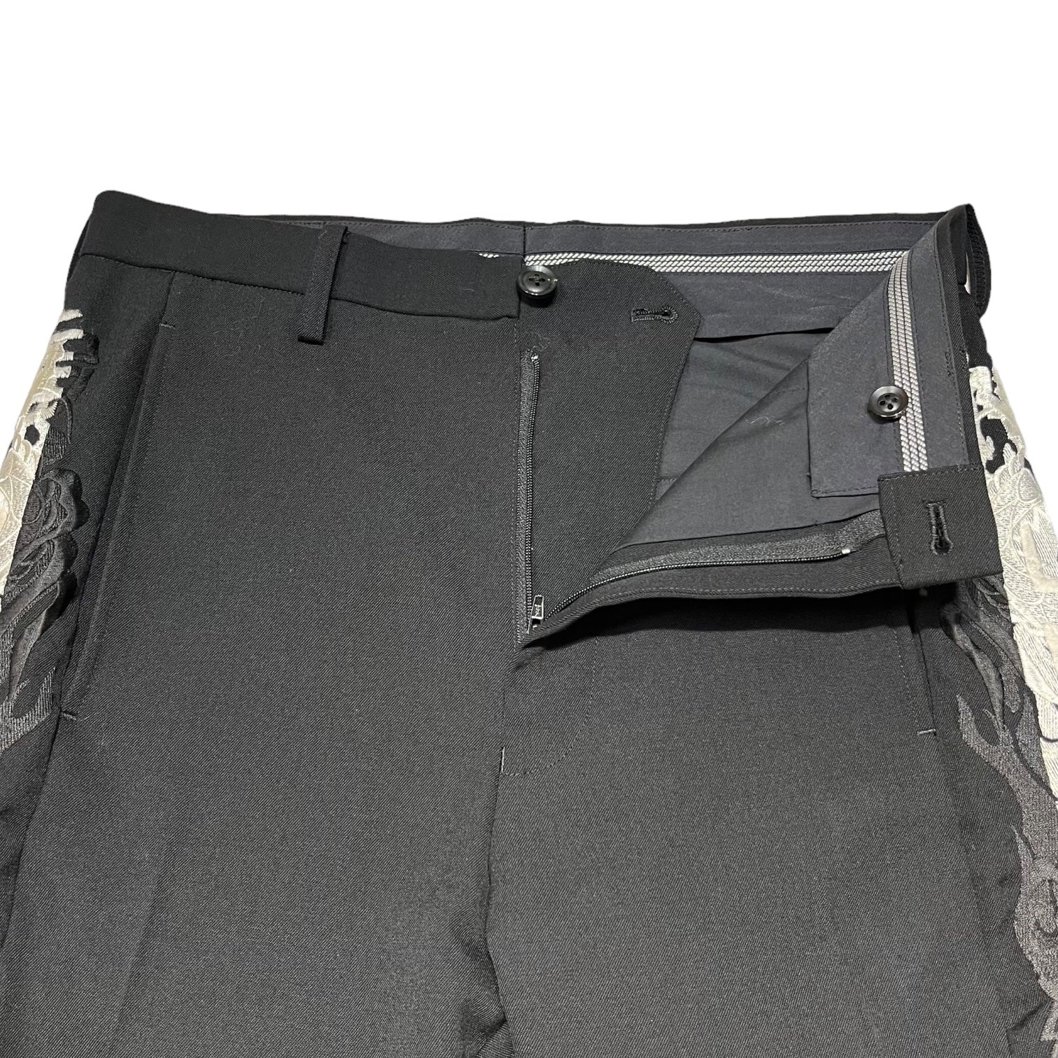 doublet(ダブレット) 19AW LINED CHAOS EMBROIDERY WIDE TAPERED JACKET TROUSERS SET UP 19AW13JK27 19AW13PT109 JKT:M / PT:S ブラック 刺繍 セットアップ ジャケット パンツ スラックス