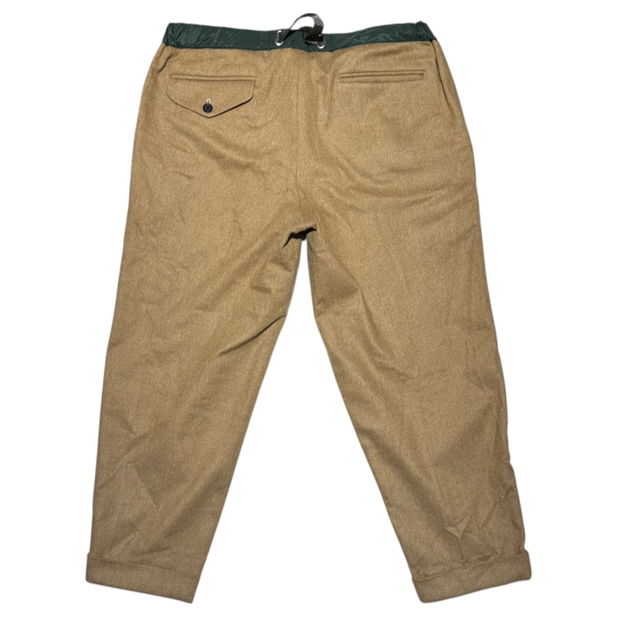 kolor BEACON(カラービーコン) 22AW Waist-Cut Flannel Tapered Pants ウエスト切替 フランネル テーパード パンツ 22WBM-P04134 3(L程度) キャメル×グリーン