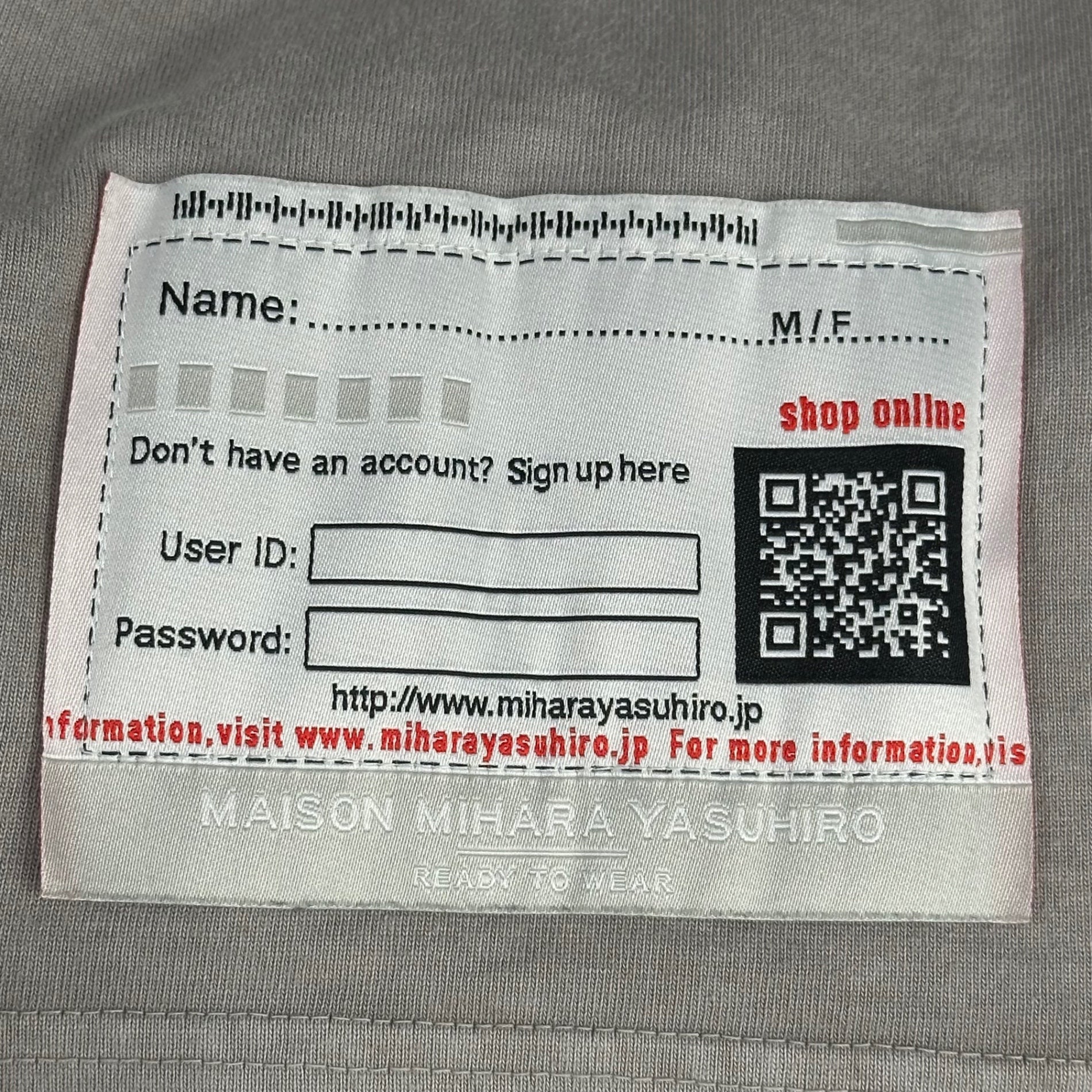 Maison MIHARA YASUHIRO(メゾンミハラヤスヒロ) 2024SS Sunfaded Huge Tee サンフェード オーバーサイズ Tシャツ B12TS621 40 グレー