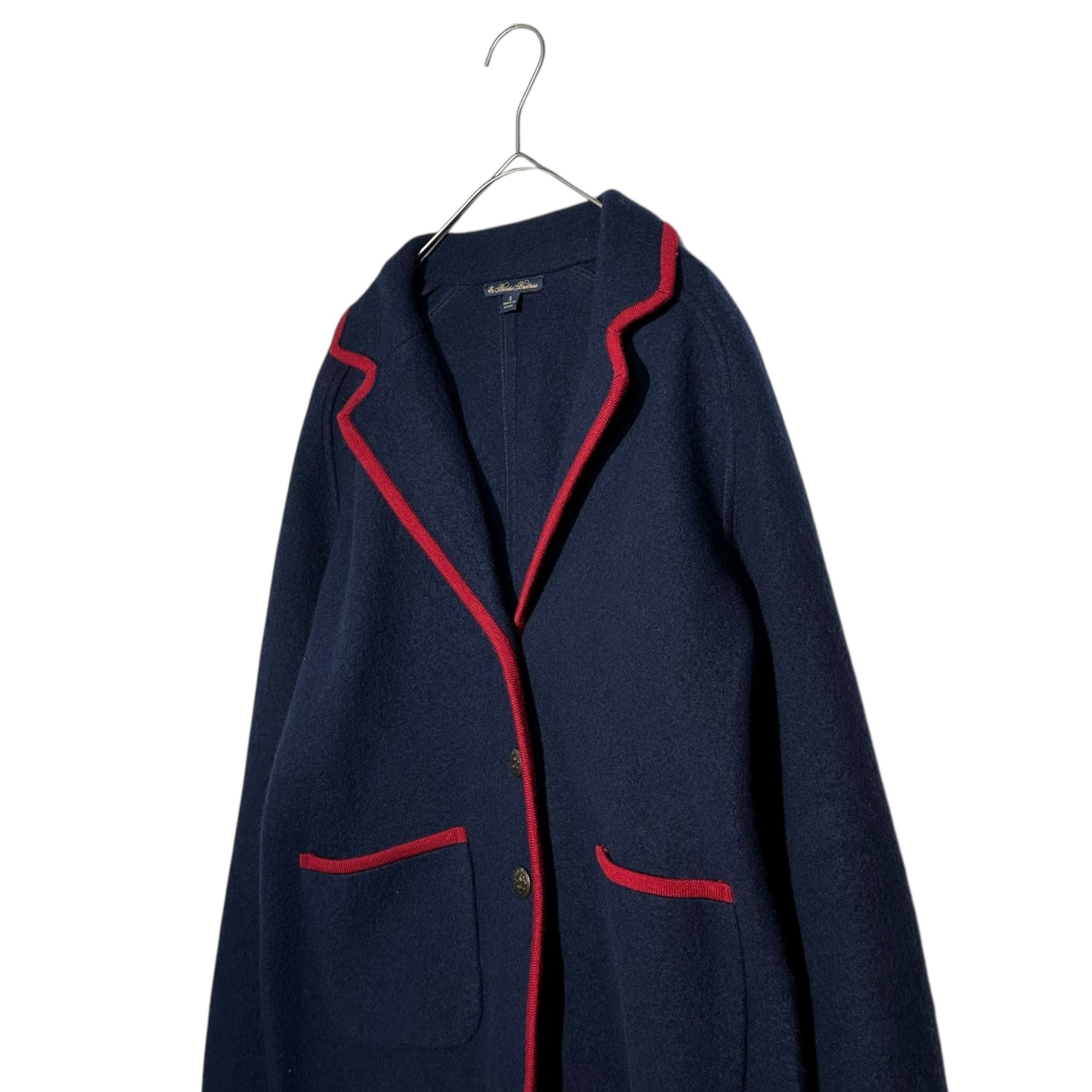 BROOKS BROTHERS(ブルックスブラザーズ) Piping Wool Felt Jacket パイピング ウール フェルト ジャケット S ネイビー×レッド