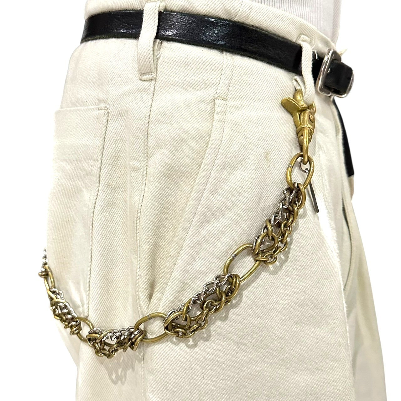 COMME des GARCONS(コムデギャルソン) 00's Brass Irregular-Shaped Ring Wallet Chain 真鍮 異形状リング ウォレット チェーン ゴールド×シルバー