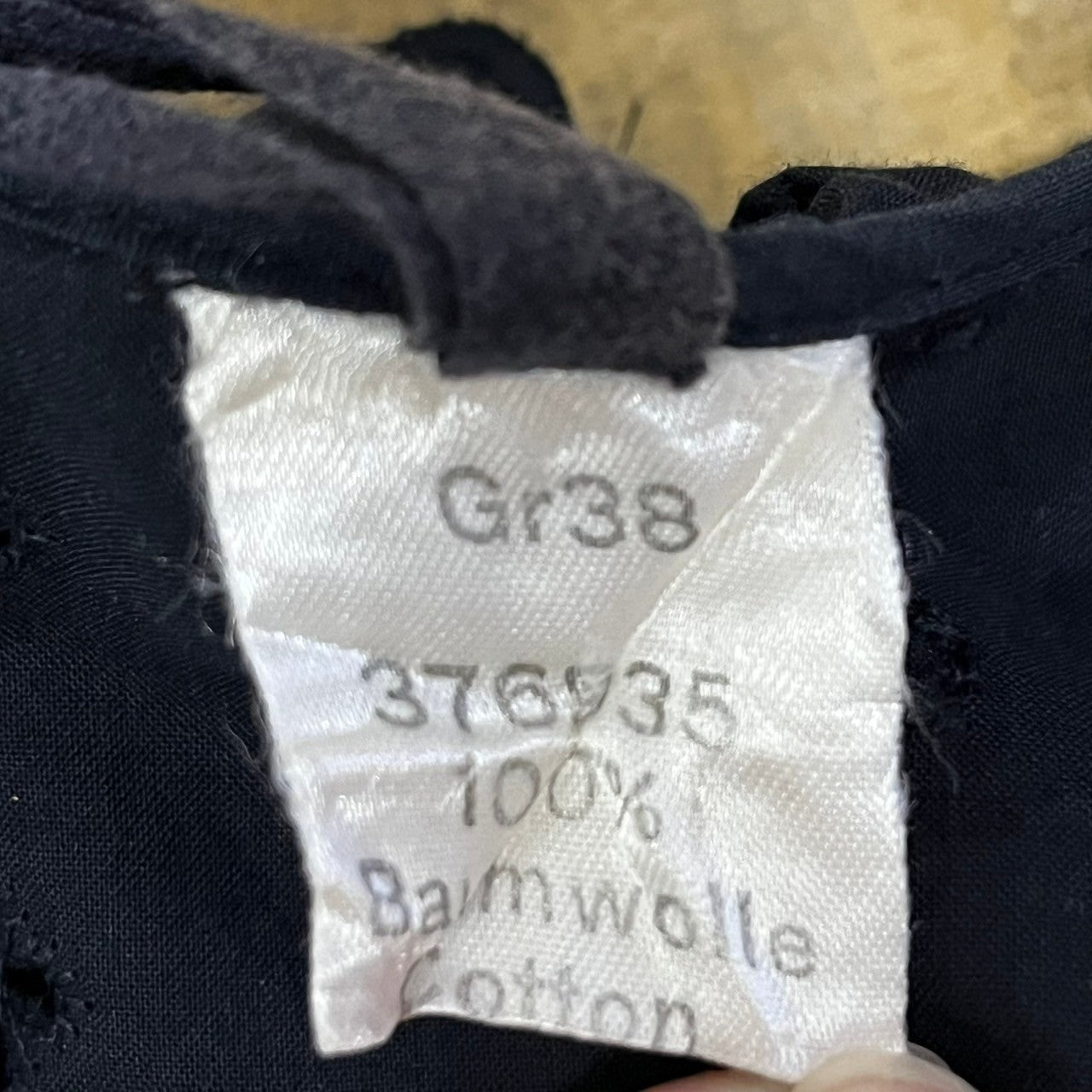 VINTAGE(ヴィンテージ) 80~90's front ribbon cut work short blouse フロントリボン カットワーク ショート ブラウス SIZE 38(M) ブラック EURO VINTAGE