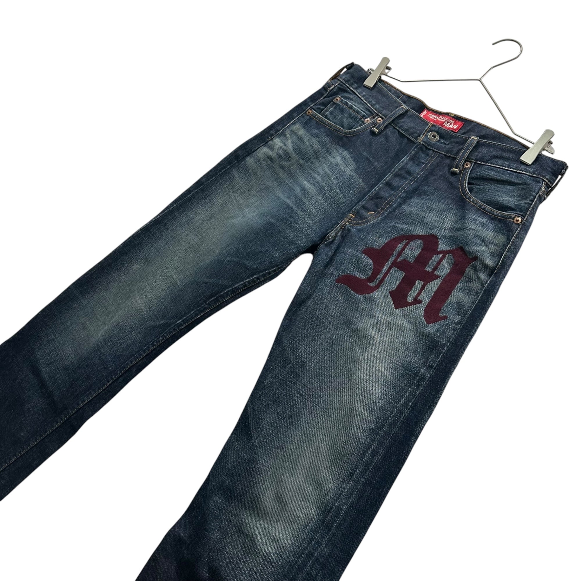 COMME des GARCONS JUNYA WATANABE MAN × Levi's(コムデギャルソンジュンヤワタナベマン × リーバイス) Embroidered Denim Pants 刺繍 デニム パンツ WG-P003 S インディゴ×パープル AD2002 00s アーカイブ
