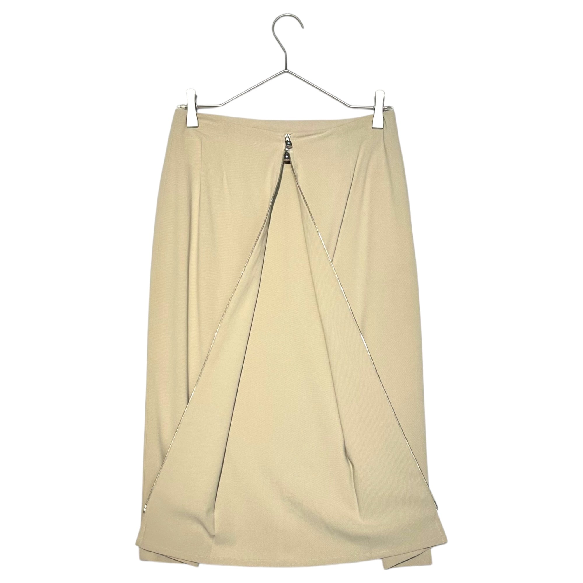 HERMES(エルメス) by Jean Paul Gaultier Cadena Zip Stretch Wool Skirt/ゴルチエ期カデナジップストレッチウールスカート/南京錠シップ 36(S程度) アイボリー 稀少 美品