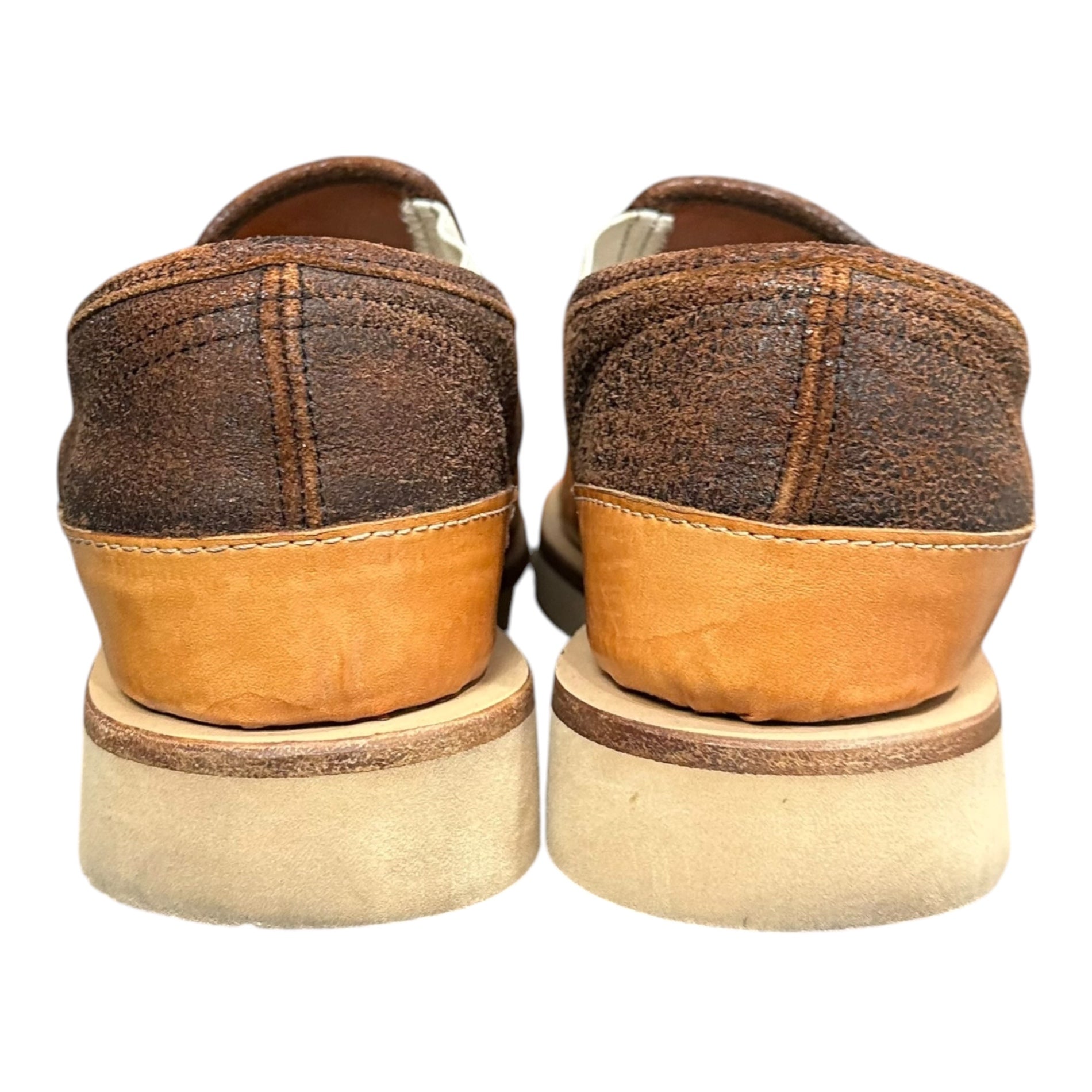 COMME des GARCONS JUNYA WATANABE MAN(コムデギャルソンジュンヤワタナベマン) Vibram sole Cracked Leather Slip-Ons クラック レザー スリッポン 表記無(27cm程度) ブラウン