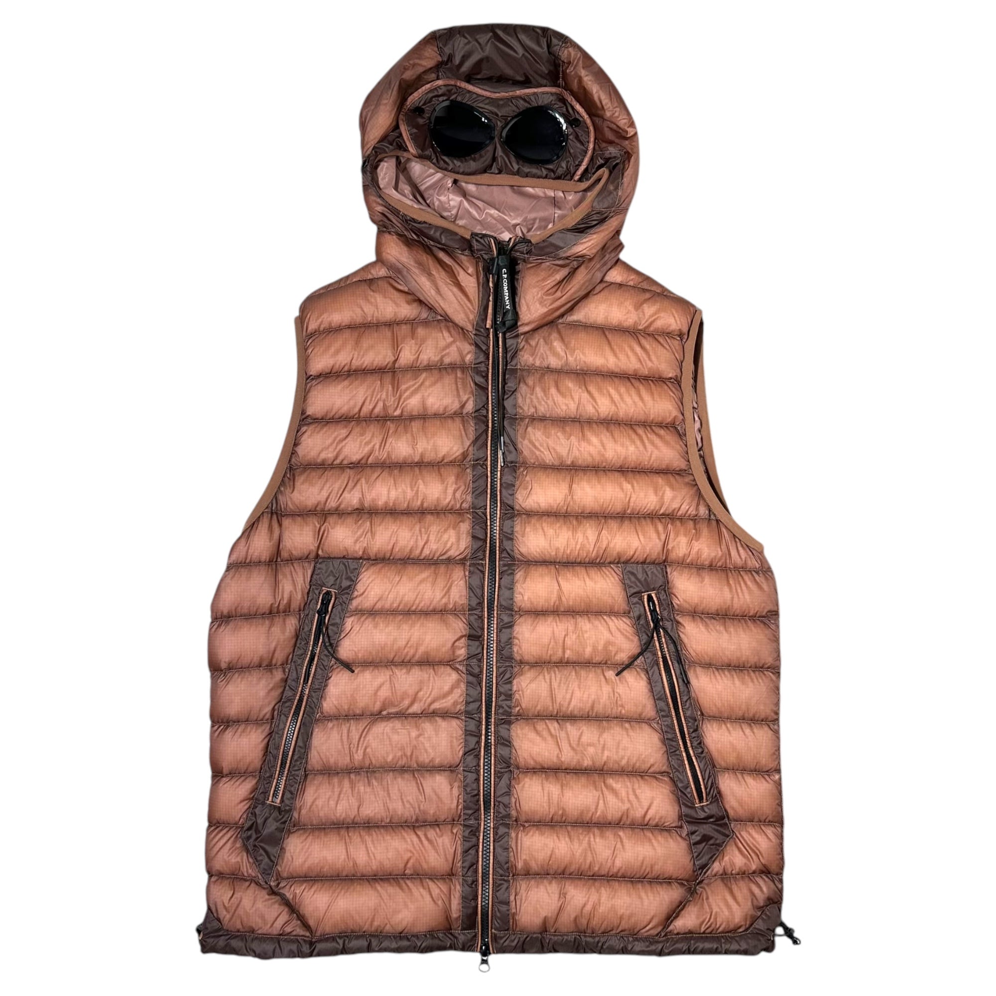 C.P.COMPANY(シーピーカンパニー) D.D.SHELL GOGGLE DOWN VEST ゴーグル ダウン ベスト 15CMOW171A006099A 54(XXL程度) ブラウン