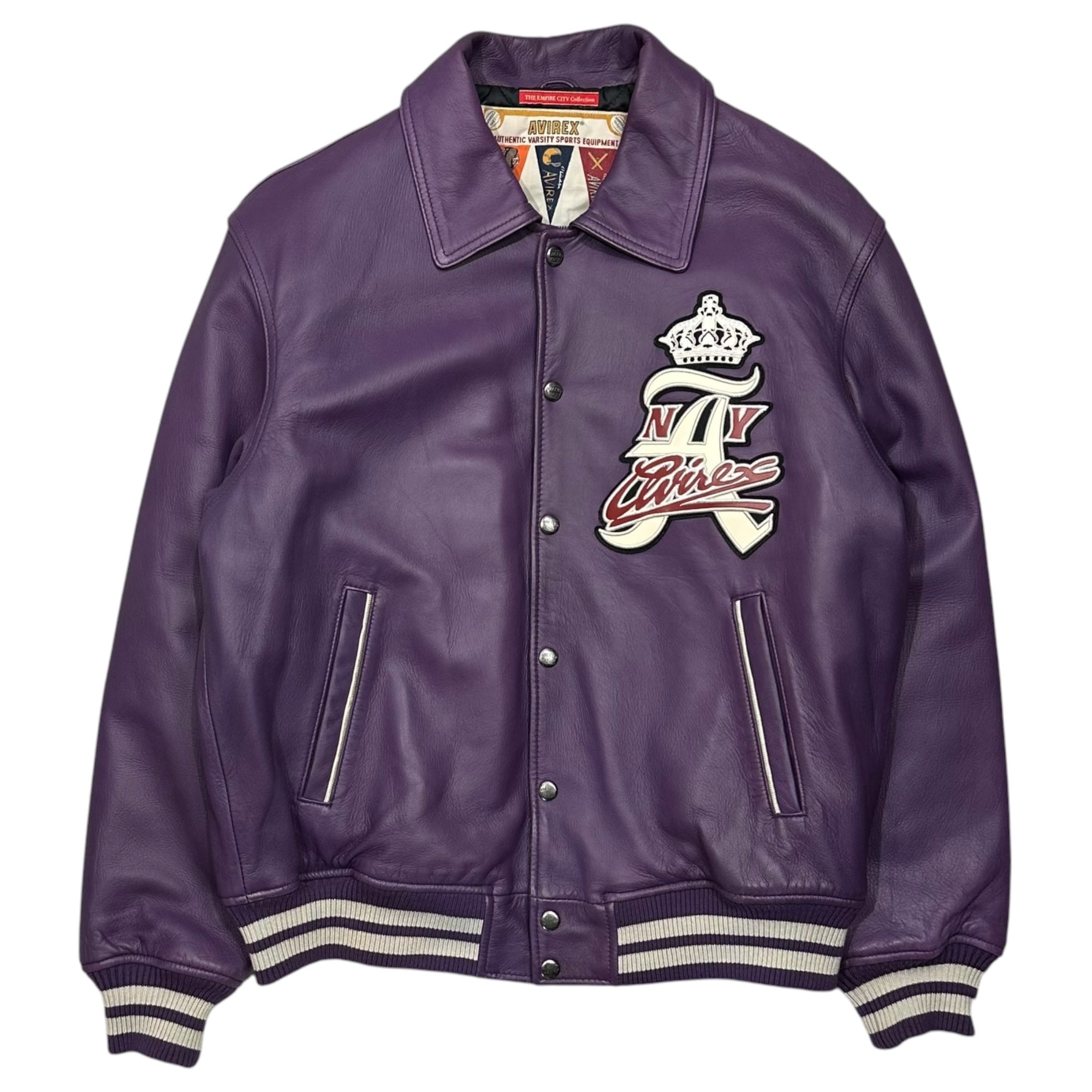 AVIREX(アヴィレックス) VARSITY JACKET CROWN LOGO ヴァーシティ ジャケット クラウン ロゴ 783-3250078 M パープル