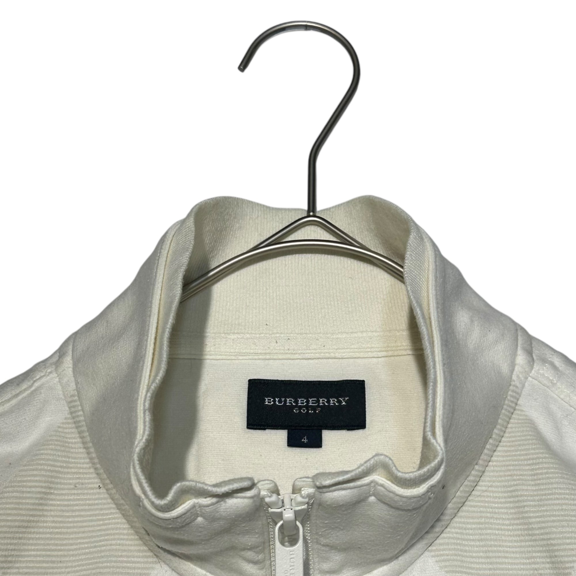 BURBERRY GOLF(バーバリーゴルフ) アーガイル柄 ハーフジップ 長袖 カットソー E5P66-242-01 4(XL程度) ホワイト Tシャツ