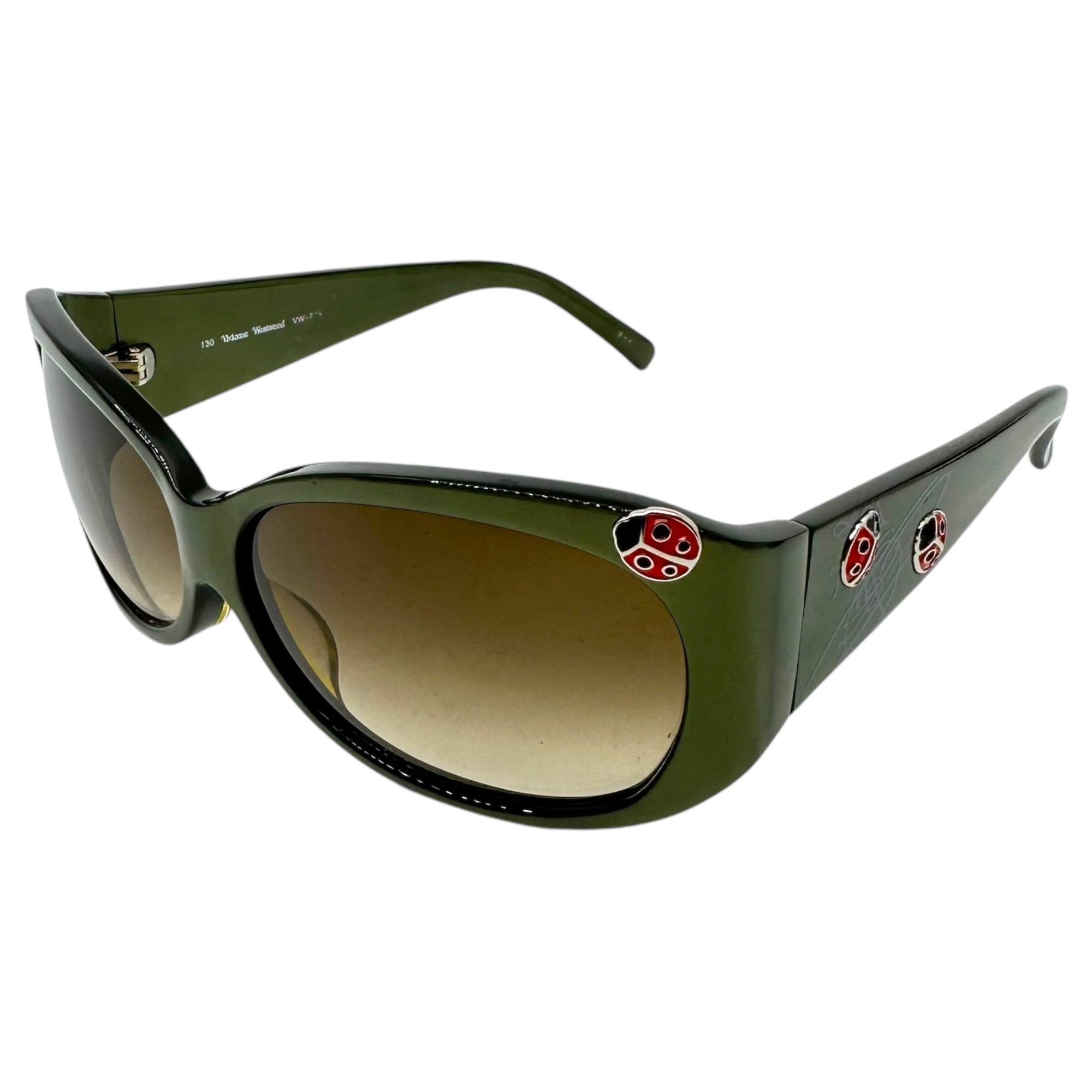 Vivienne Westwood(ヴィヴィアンウエストウッド) Ladybug Orb Logo Smoke Sunglasses てんとう虫 オーブ ロゴ スモーク サングラス VW-7731 61□13-130 オリーブ ロゴ