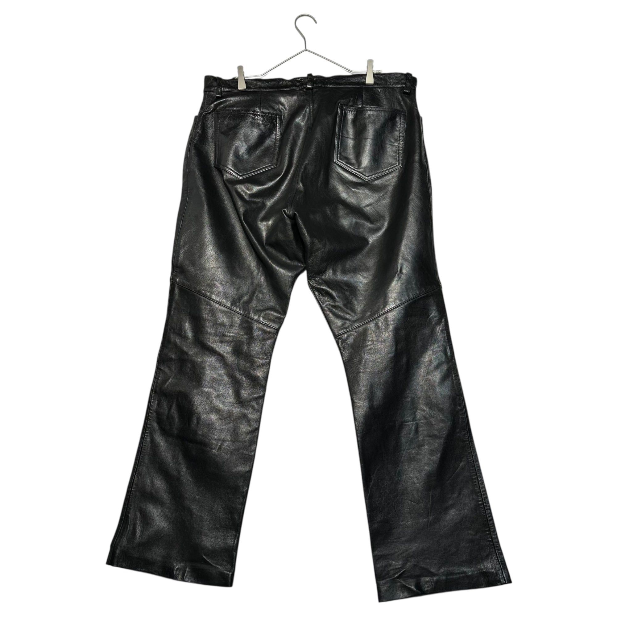 OLD GAP(オールドギャップ) 00's Boot cut cowhide leather pants ブーツカット カウハイド レザー パンツ 18(XL程度) ブラック