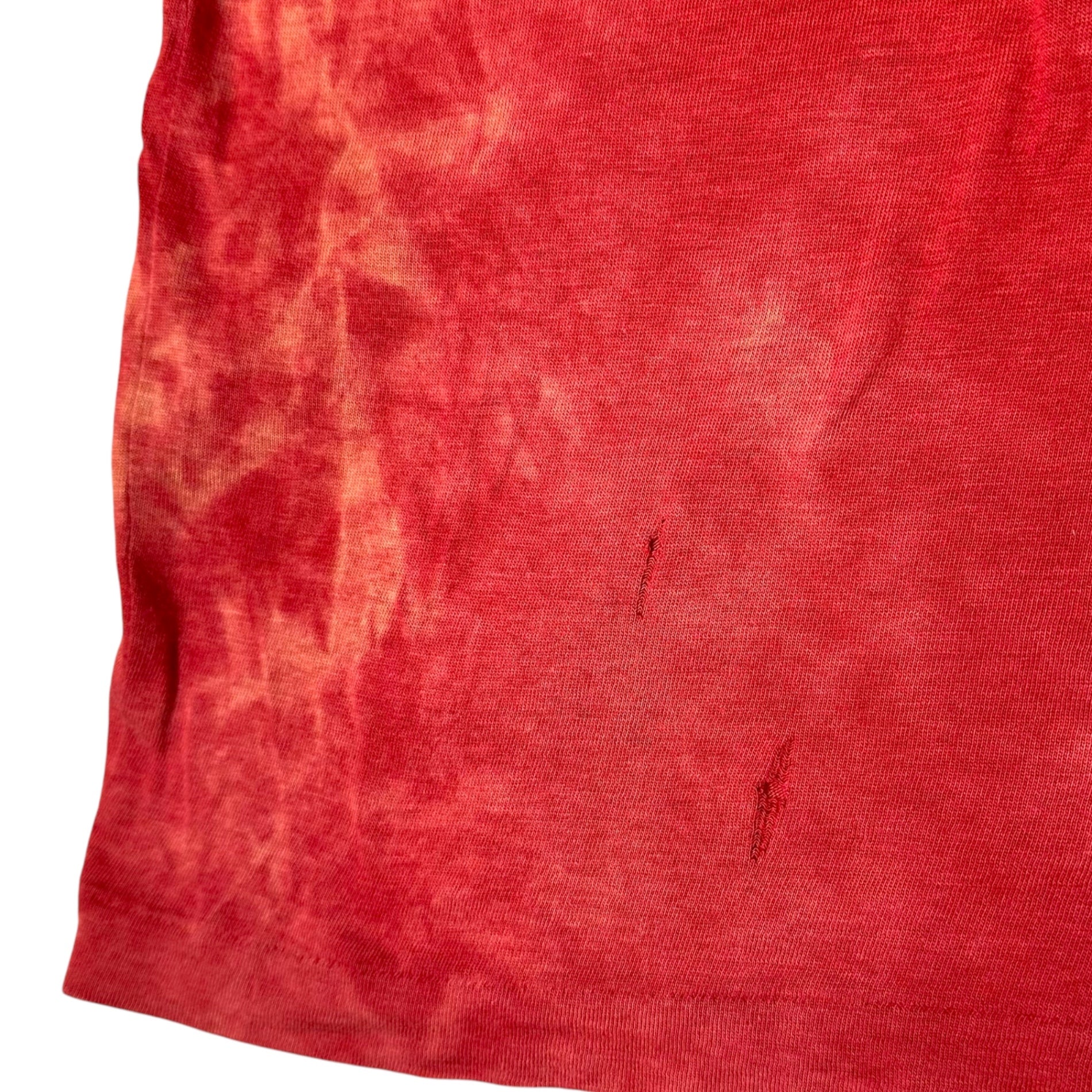 YOHJI YAMAMOTO POUR HOMME(ヨウジヤマモトプールオム) Tie-dye long-sleeved crew-neck cut and sewn タイダイ染め 長袖 クルーネック カットソー 3(L程度) レッド