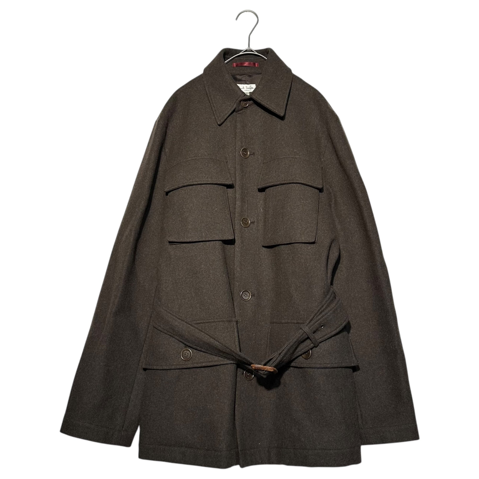PAUL SMITH(ポールスミス) デザイン ウール ハーフコート L ブラウン