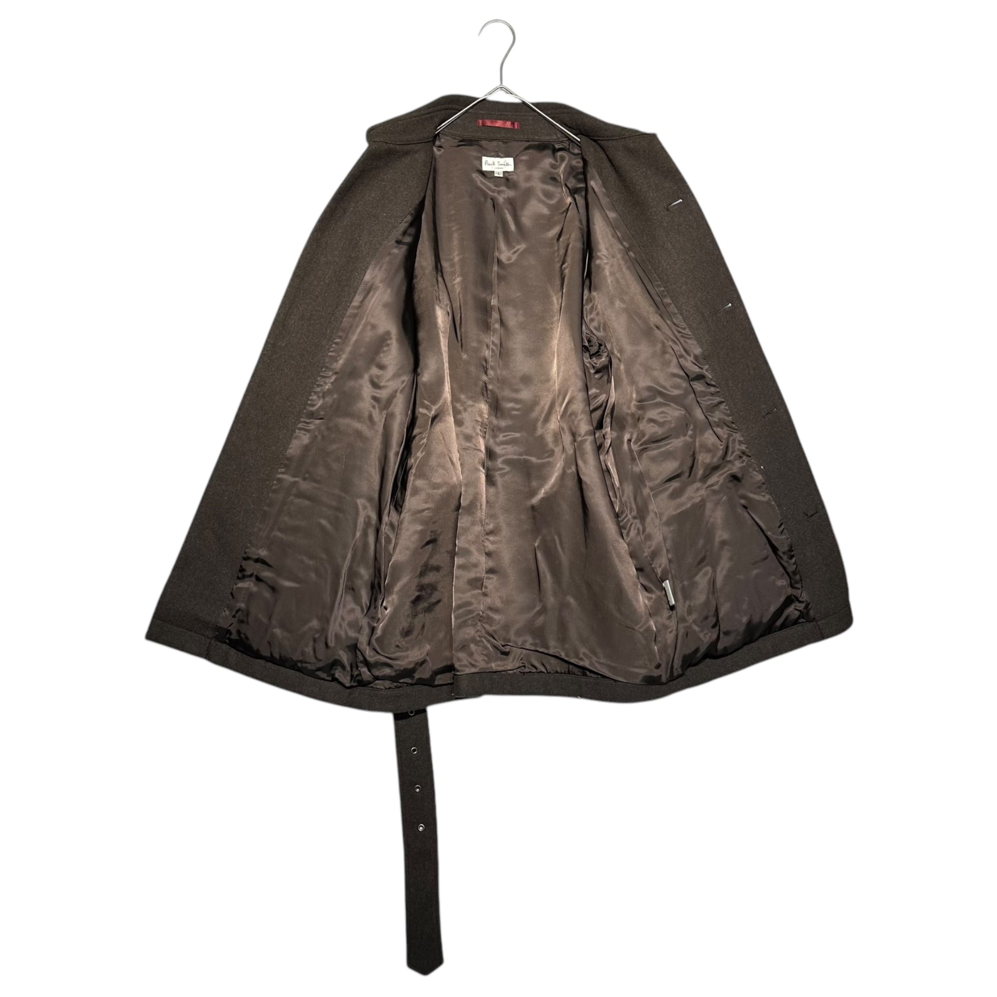 PAUL SMITH(ポールスミス) デザイン ウール ハーフコート L ブラウン