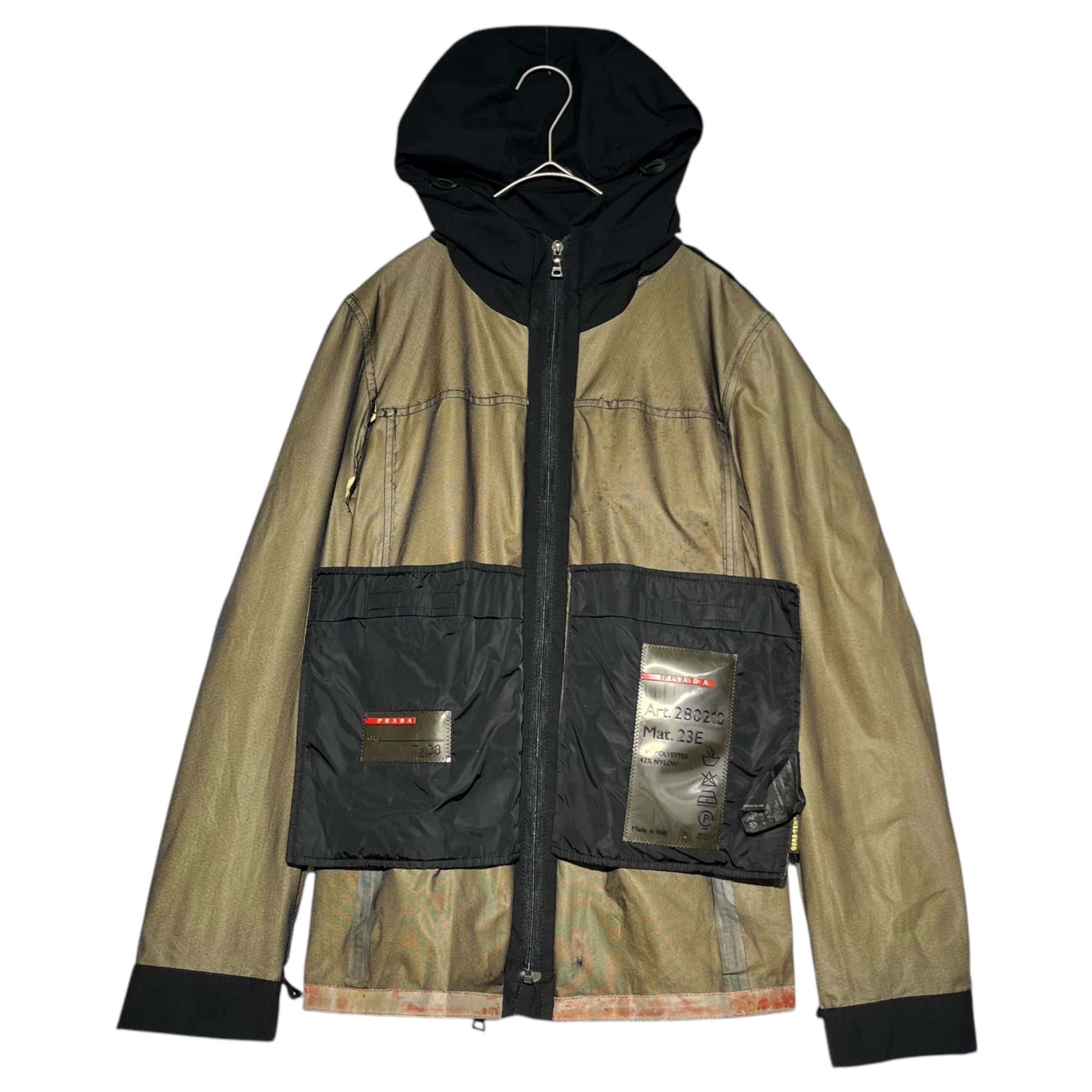 PRADA SPORT(プラダスポーツ) 00's GORE-TEX hooded nylon jacket フーデット ナイロン ジャケット 38(M程度) ブラック Y2K マウンテンパーカー
