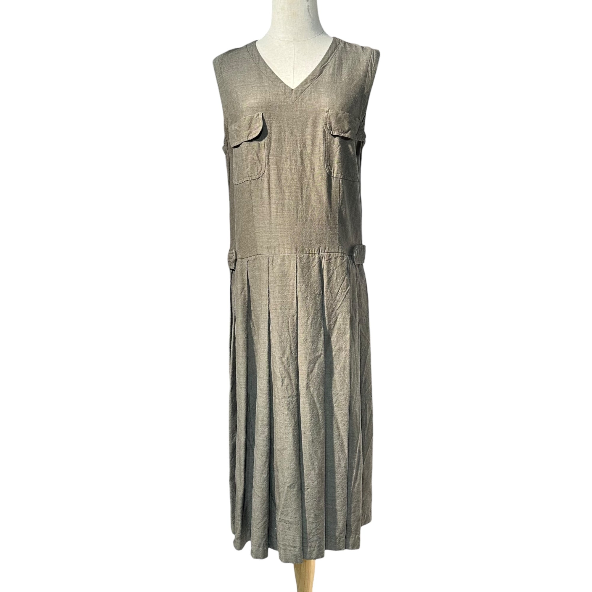 COMME des GARCONS COMME des GARCONS(コムデギャルソンコムデギャルソン) 15SS Sleeveless Flap Pocket Dress ノースリーブ フラップポケット ワンピース RO-A006 M カーキ AD2014