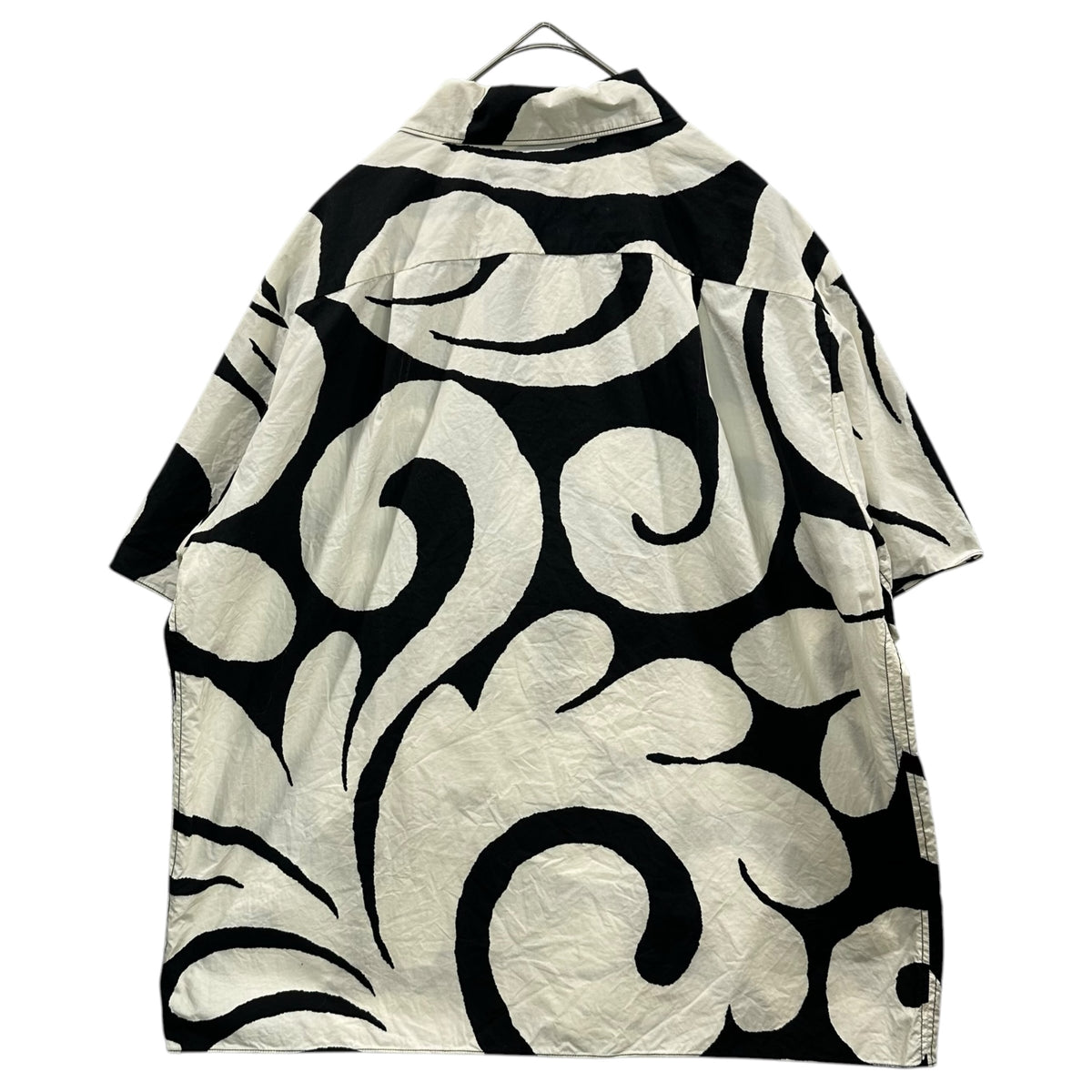 MARNI(マルニ) All-Over Pattern Open Collar S/S Shirt 総柄 オープンカラー 半袖 シャツ CAMAW49A00 40 ホワイト×ブラック