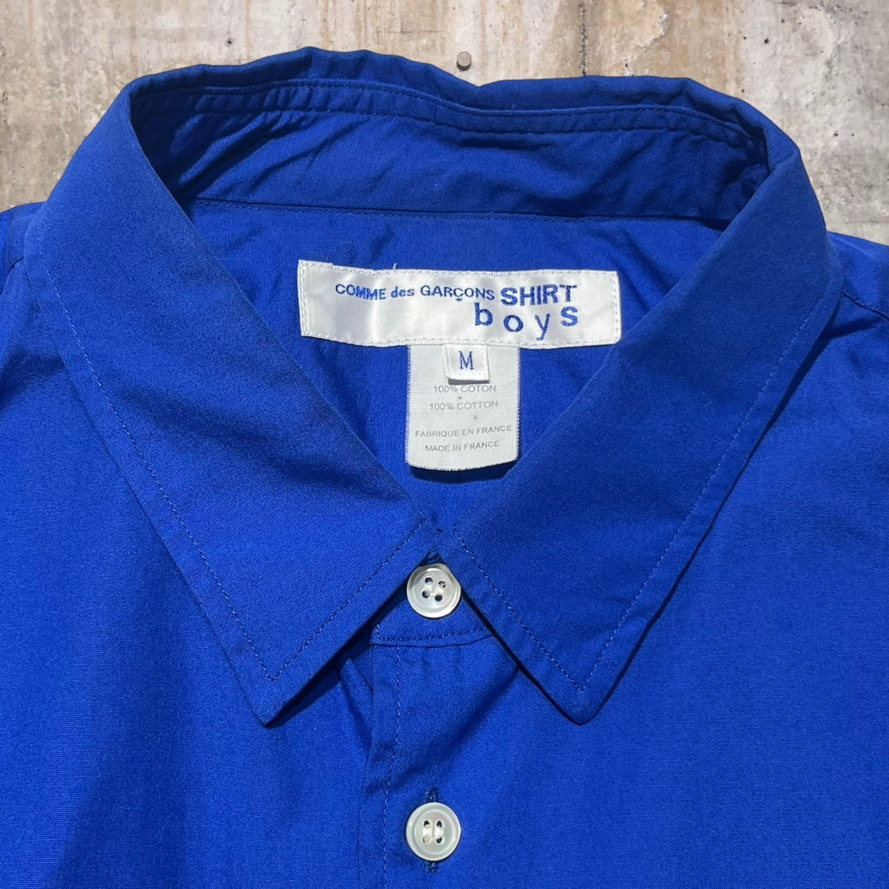 COMME des GARCONS SHIRT BOY(コムデギャルソンシャツボーイ) 19SSバックロゴシャツ M ブルー