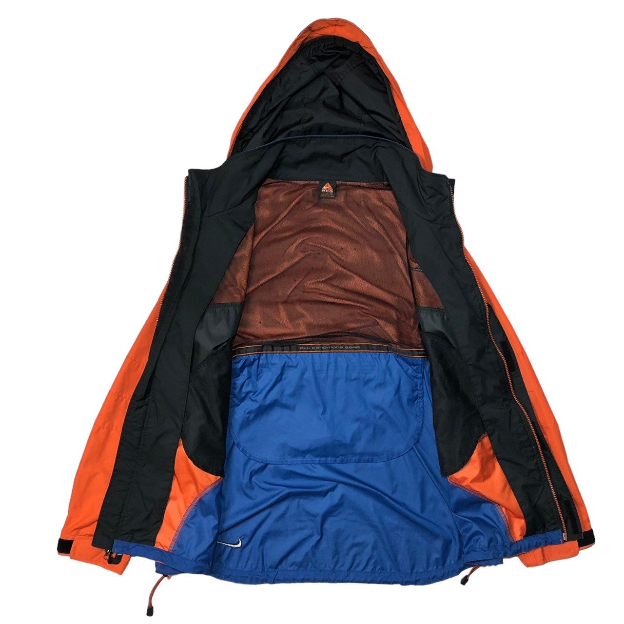 NIKE ACG(ナイキエーシージー) 90's gimmick tech jacket ギミック テック ジャケット マウンテンパーカー ナイロン F7-NAC XL オレンジ×ブルー 90年代