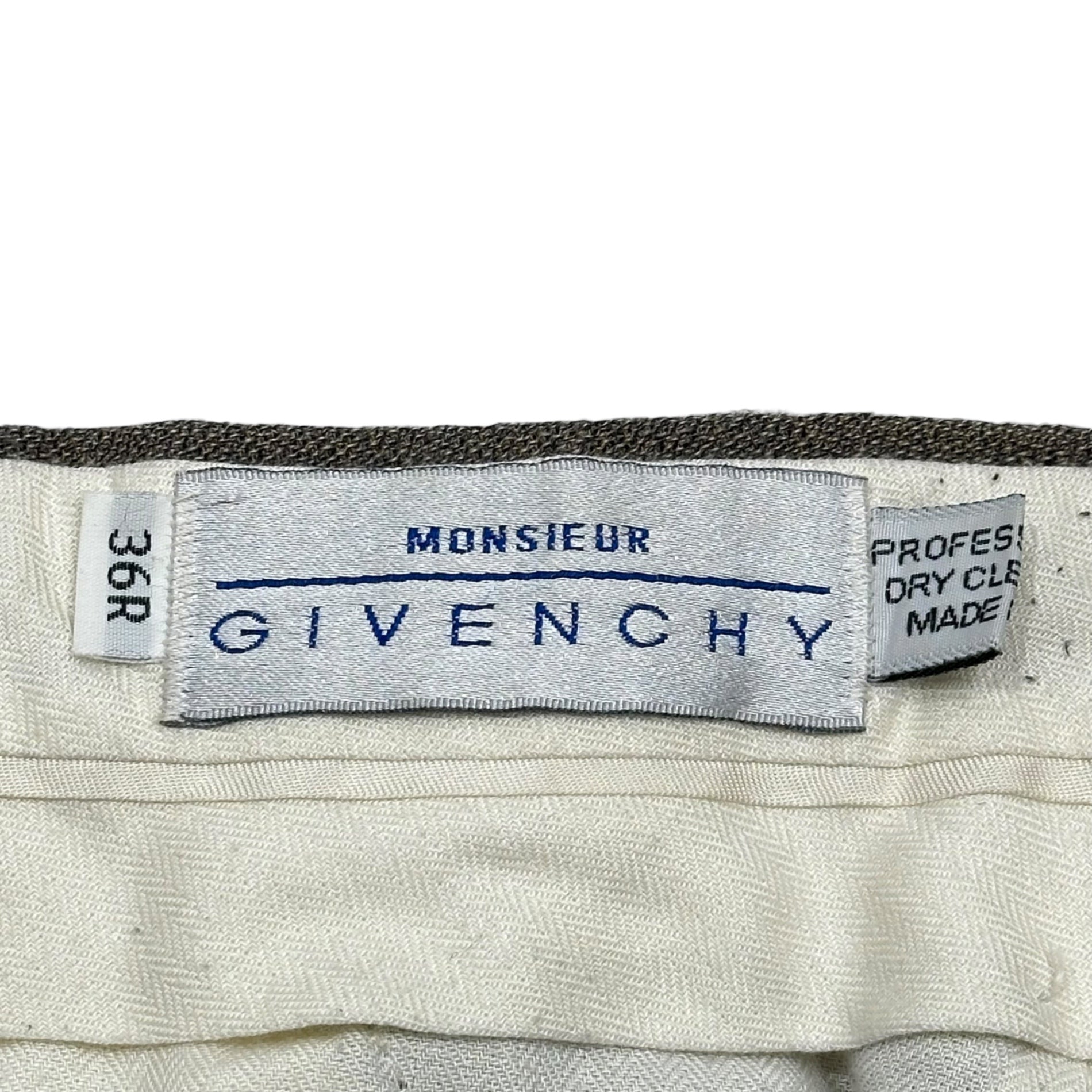 GIVENCHY(ジバンシィ) Made In USA 1-tuck wide slacks pants MONSIER 90's USA製 1タック ワイド スラックス パンツ 36R カーキ