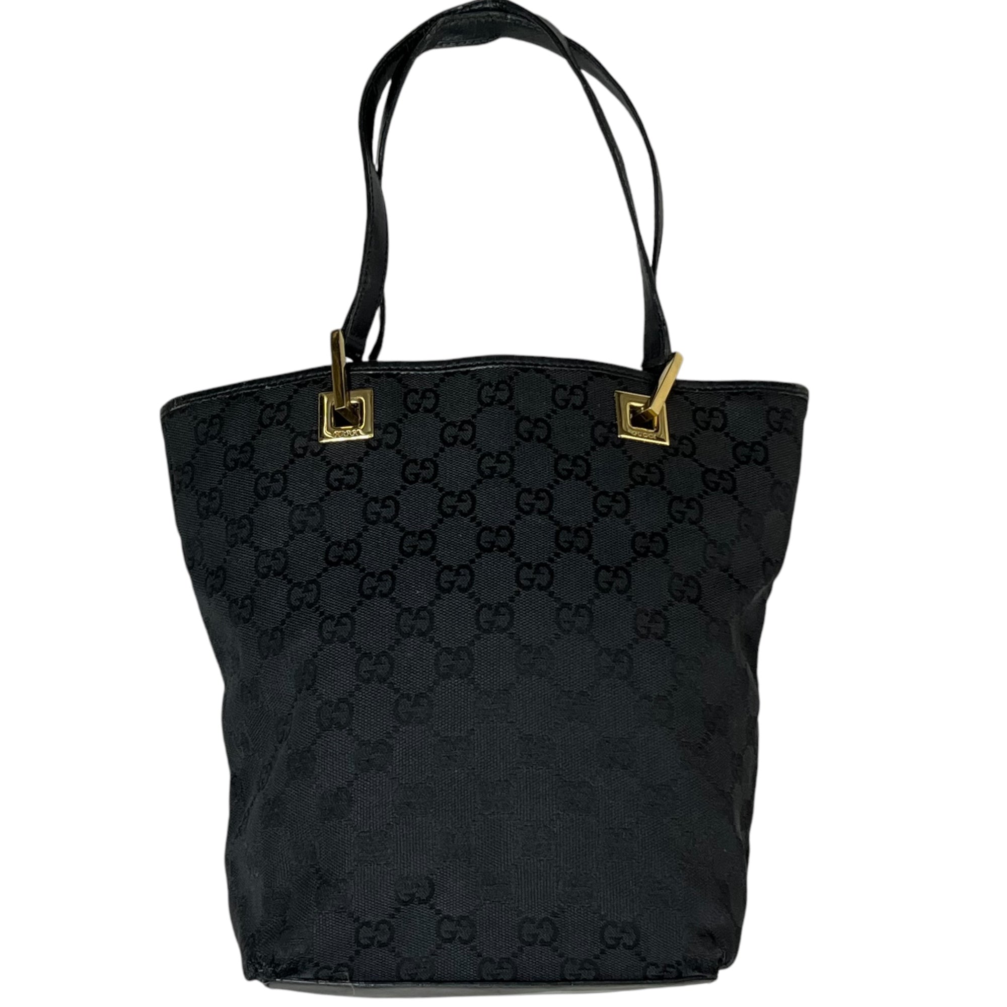 GUCCI(グッチ) GG canvas gold hardware tote bag GG キャンバス ゴールド金具 トート バッグ 002・1099 001998 ブラック 肩掛け ハンド ワンショルダー