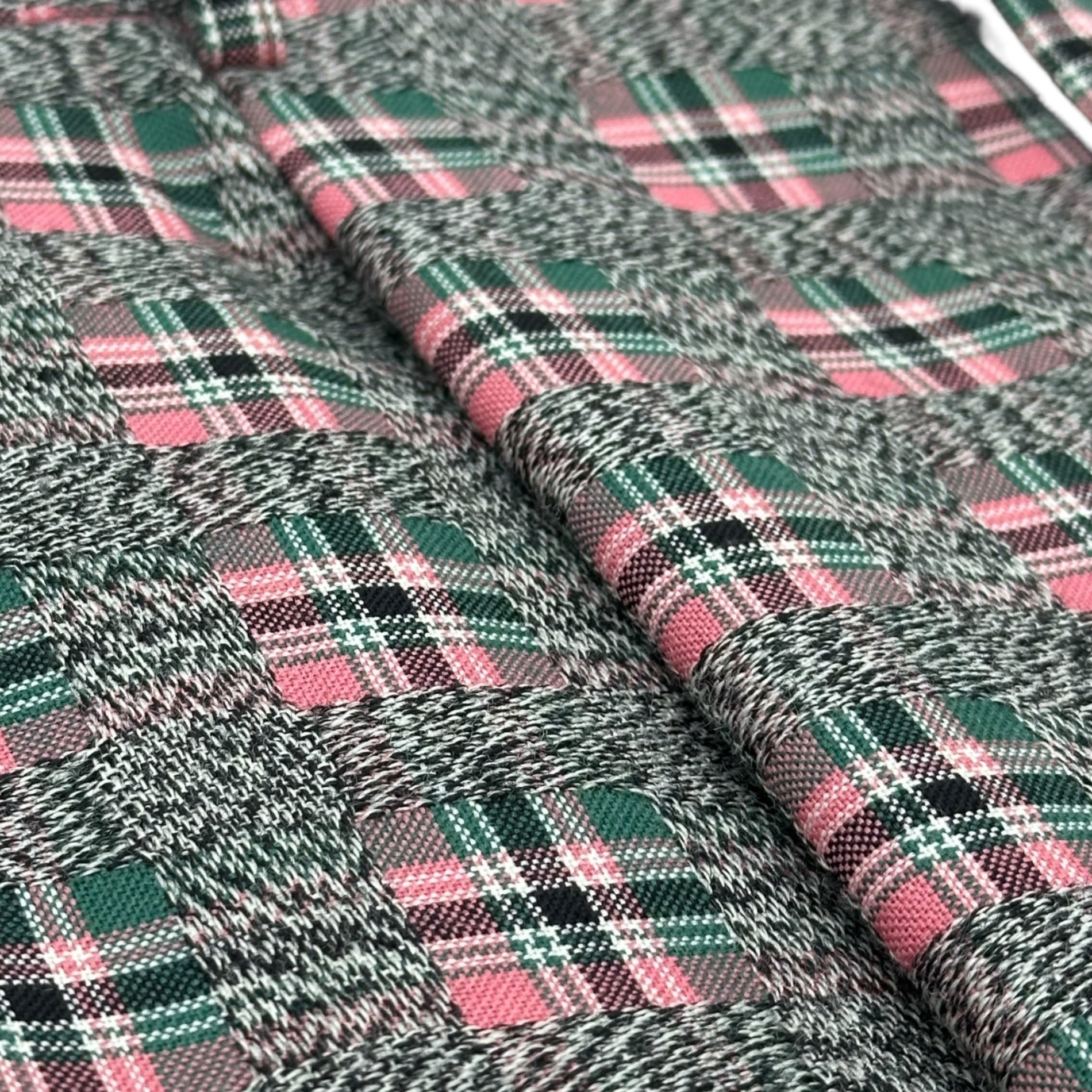 COMME des GARCONS HOMME PLUS(コムデギャルソンオムプリュス) 20AW Tartan Check Wide Slacks Pants タータン チェック ワイド スラックス パンツ PF-P042 M グレー×ピンク AD2020 SAMPLE品